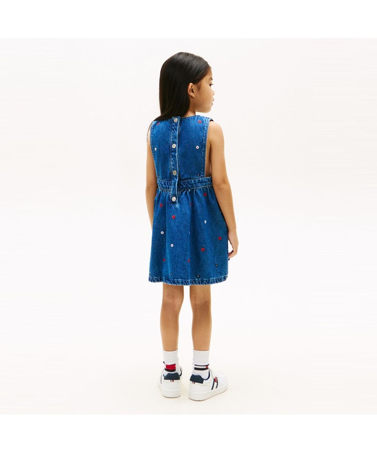 타미힐피거 키즈(TOMMY HILFIGER KIDS) 플라워 데님 피나포어 드레스