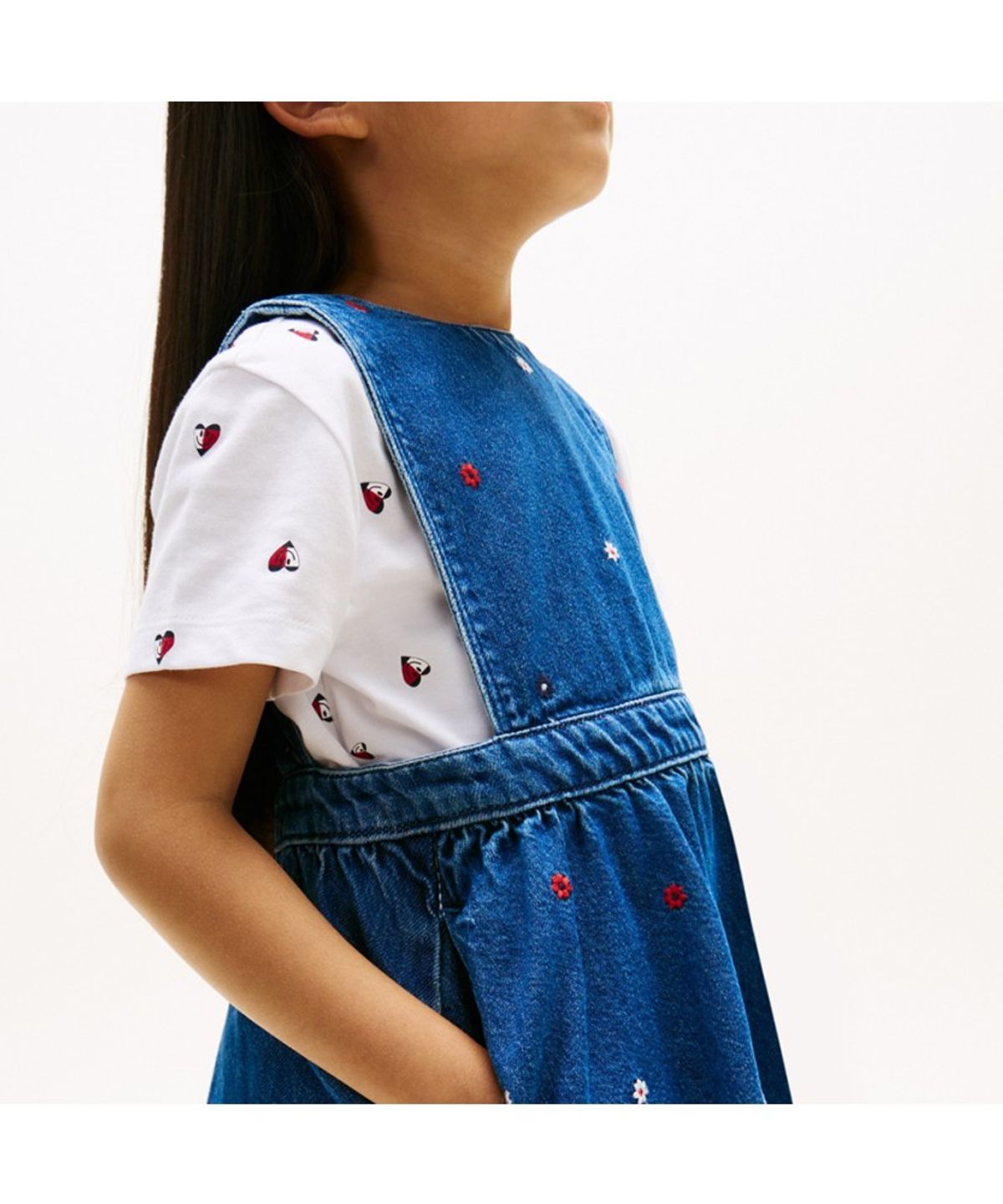 타미힐피거 키즈(TOMMY HILFIGER KIDS) 플라워 데님 피나포어 드레스