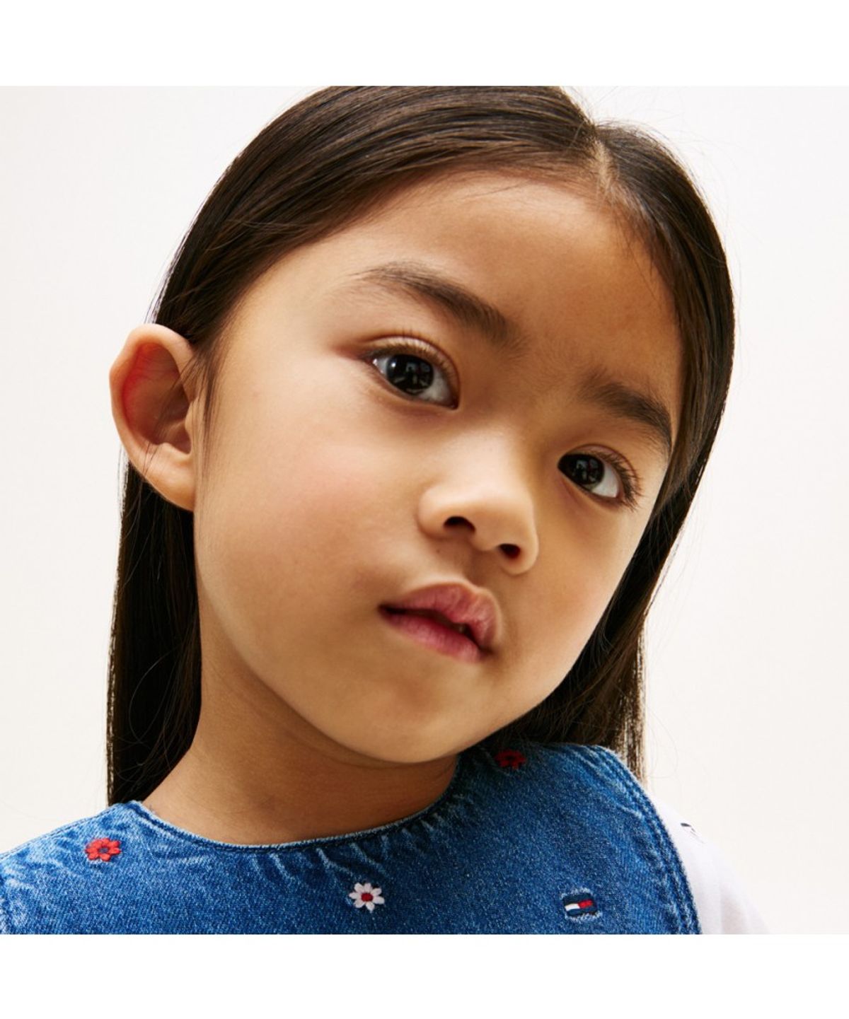 타미힐피거 키즈(TOMMY HILFIGER KIDS) 플라워 데님 피나포어 드레스