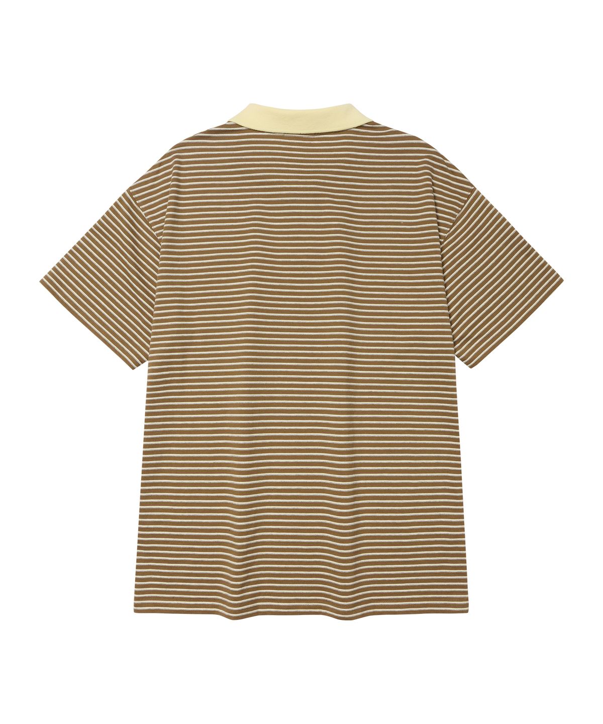 아메스 월드와이드(AMES-WORLDWIDE) BASIC STRIPE COLLAR TEE BROWN