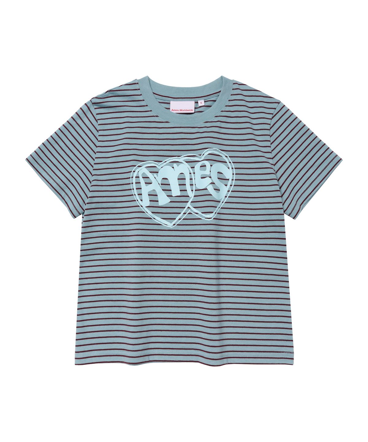 아메스 월드와이드(AMES-WORLDWIDE) HEART SPRAY STRIPE TEE BLUE