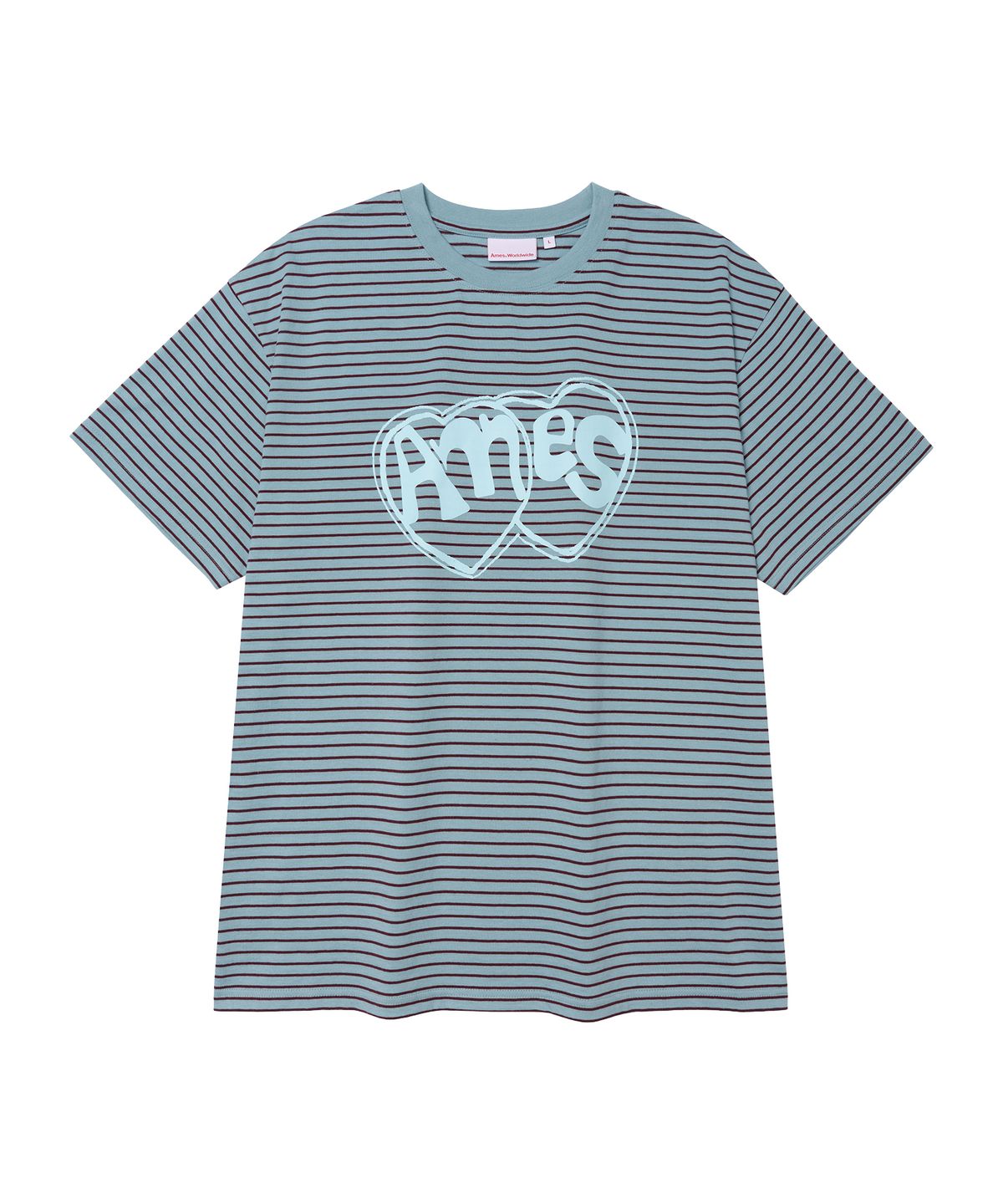 아메스 월드와이드(AMES-WORLDWIDE) HEART SPRAY STRIPE TEE BLUE