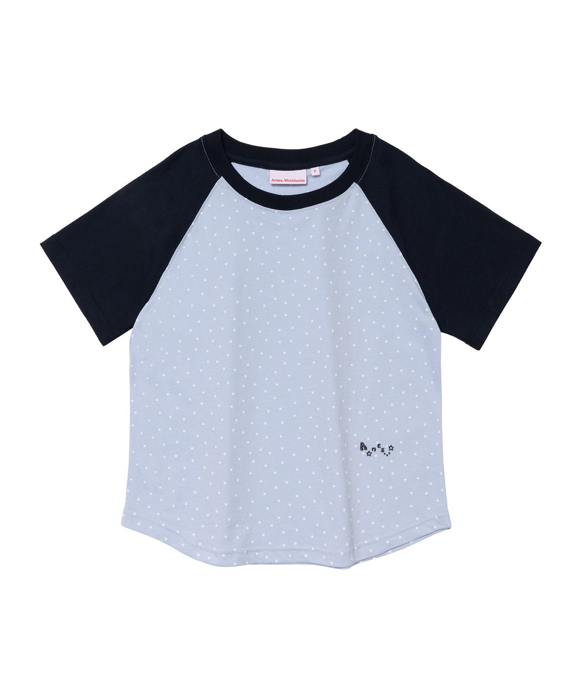 아메스 월드와이드(AMES-WORLDWIDE) TWINKLE RAGLAN CROP TEE BLUE