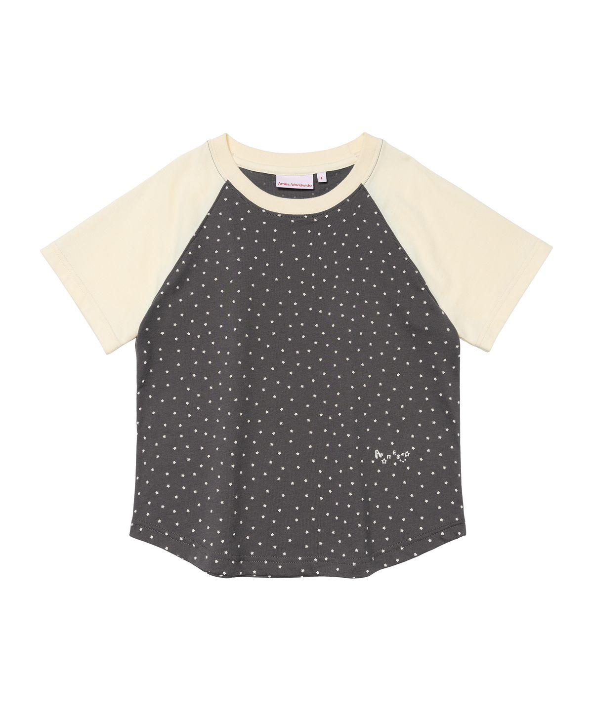 아메스 월드와이드(AMES-WORLDWIDE) TWINKLE RAGLAN CROP TEE CHARCOAL