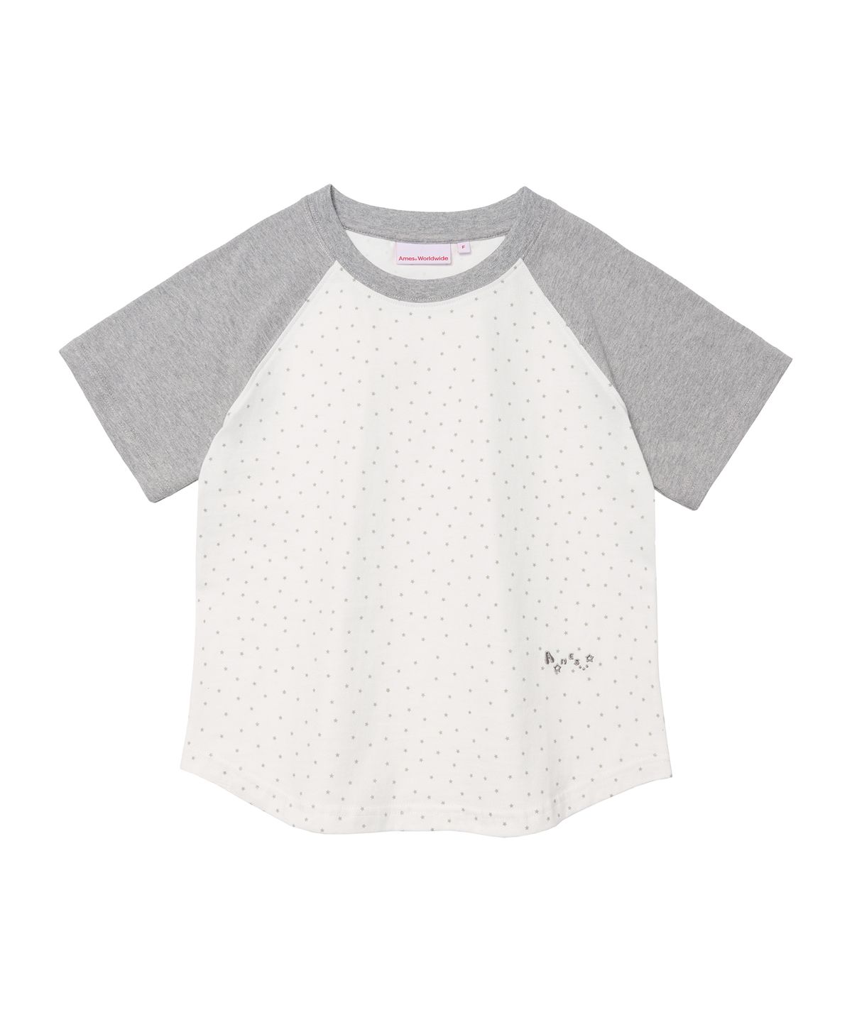 아메스 월드와이드(AMES-WORLDWIDE) TWINKLE RAGLAN CROP TEE WHITE