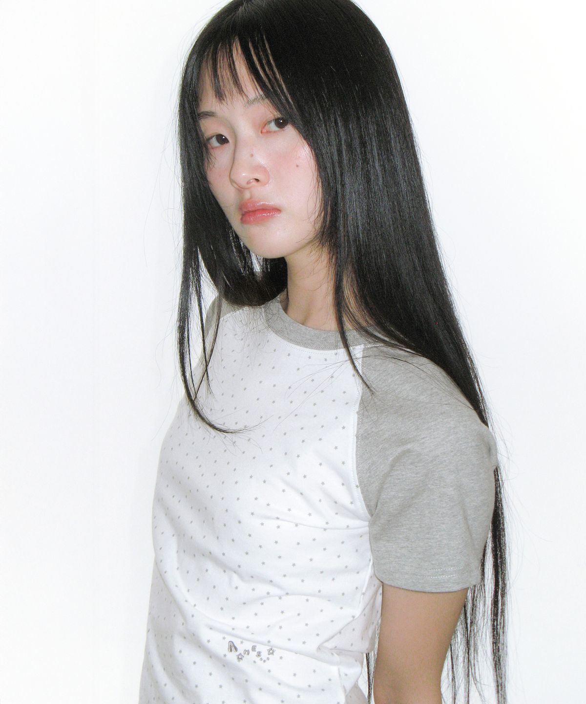 아메스 월드와이드(AMES-WORLDWIDE) TWINKLE RAGLAN CROP TEE WHITE