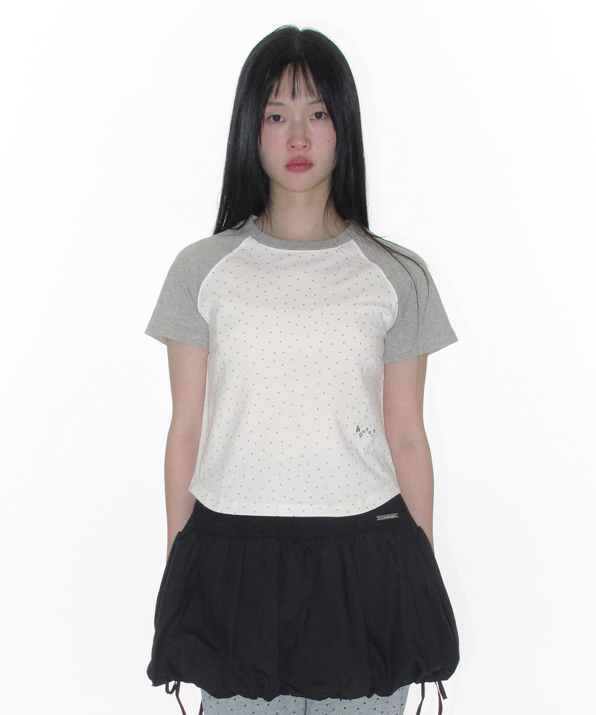 아메스 월드와이드(AMES-WORLDWIDE) TWINKLE RAGLAN CROP TEE WHITE