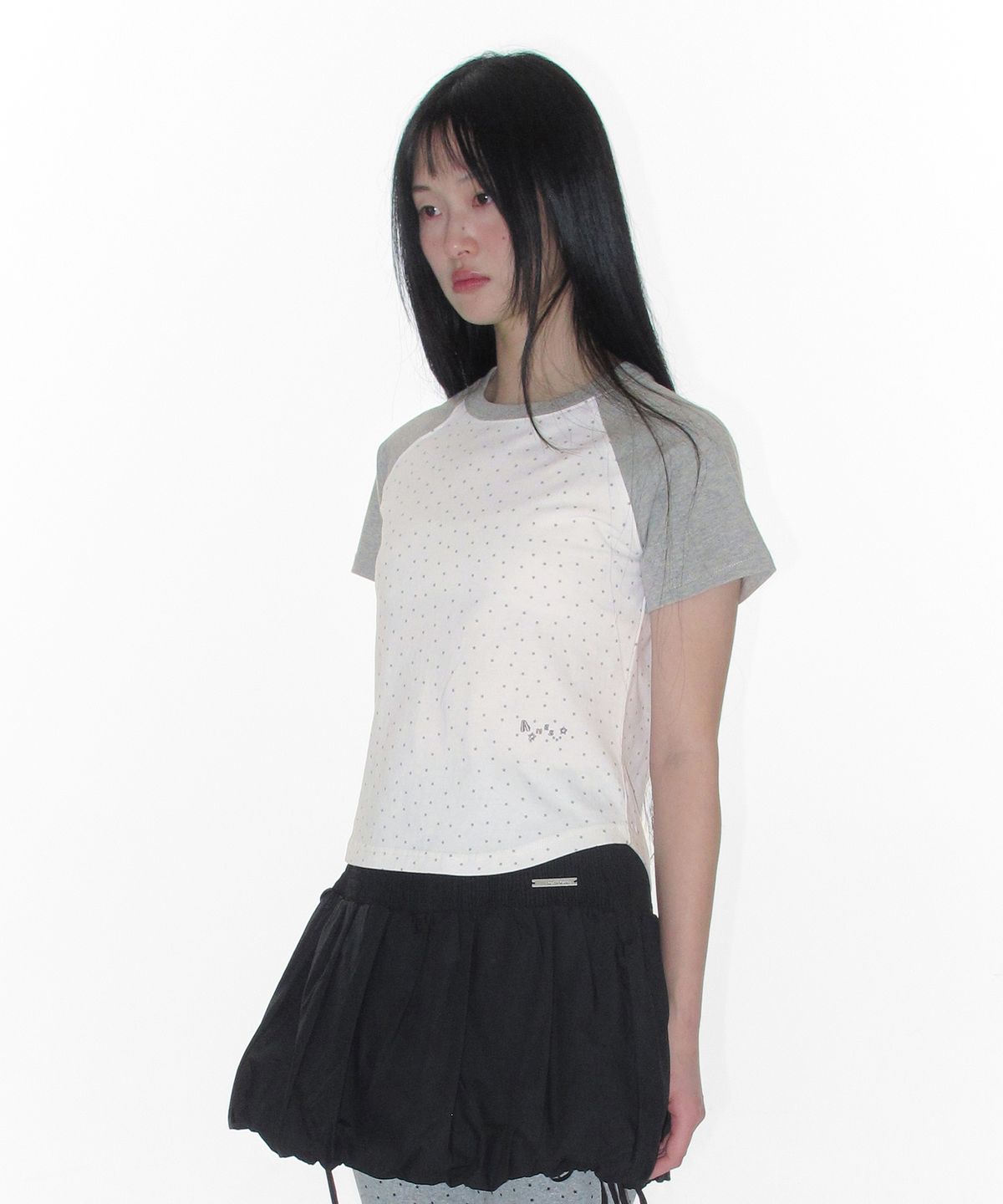 아메스 월드와이드(AMES-WORLDWIDE) TWINKLE RAGLAN CROP TEE WHITE