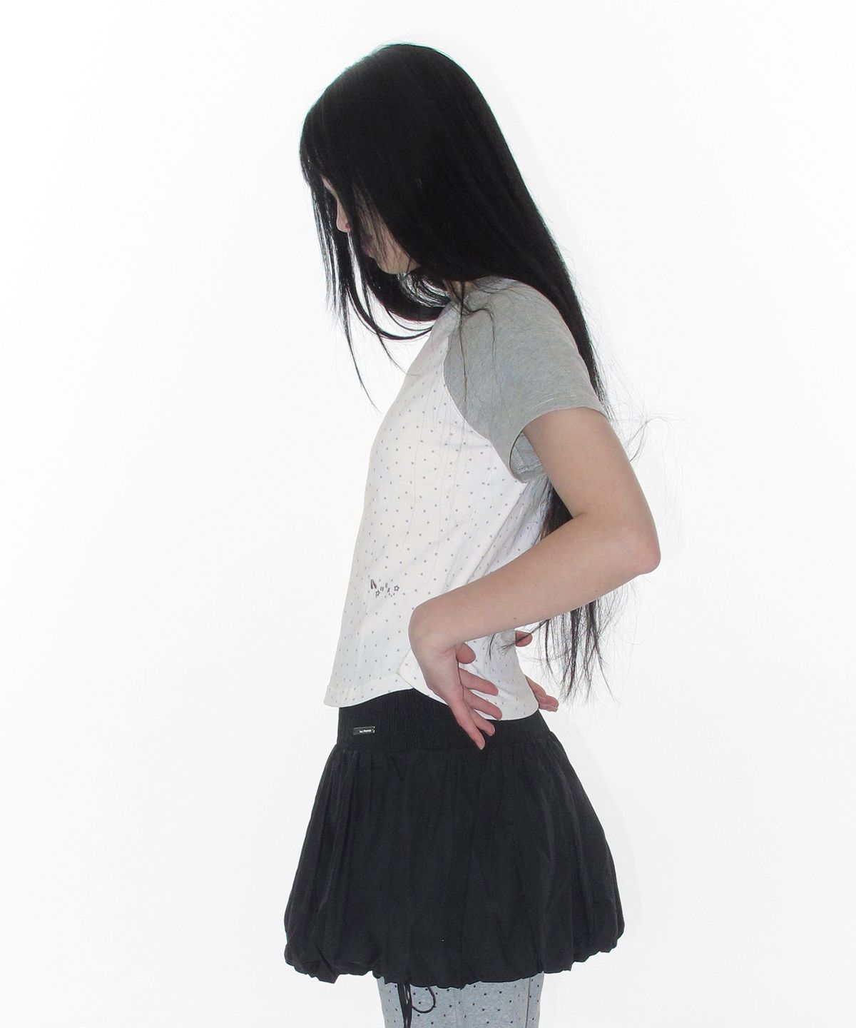 아메스 월드와이드(AMES-WORLDWIDE) TWINKLE RAGLAN CROP TEE WHITE