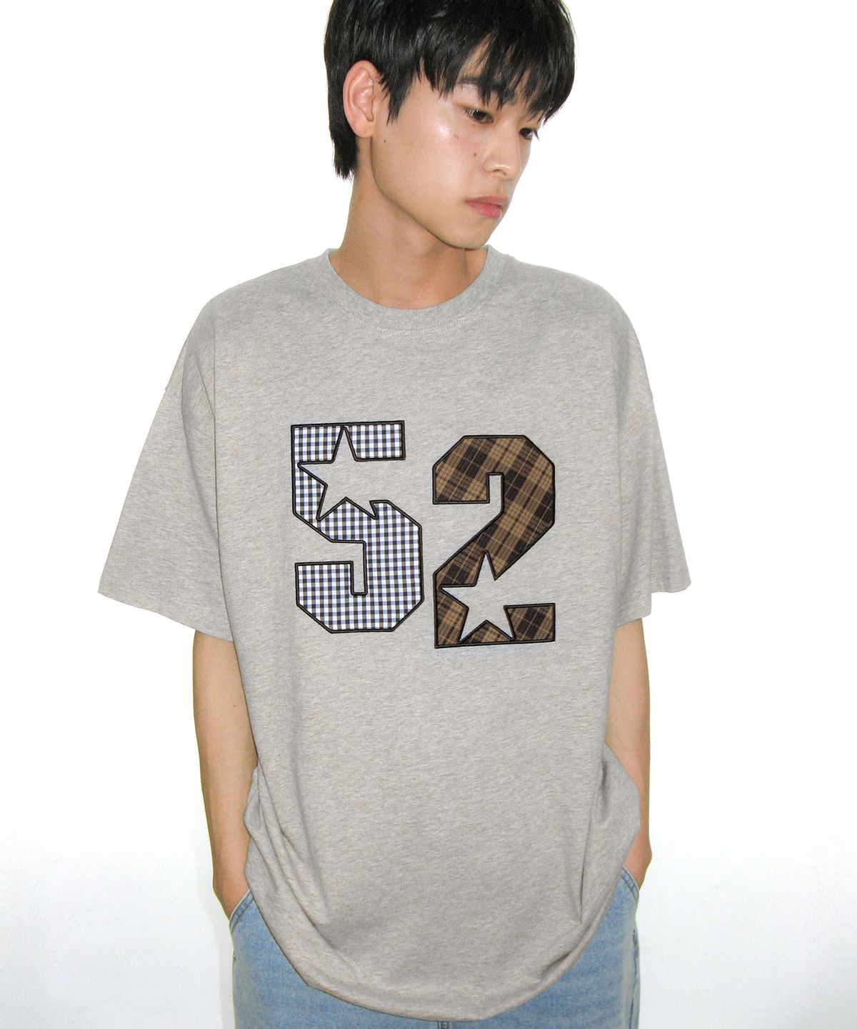 아메스 월드와이드(AMES-WORLDWIDE) 52 APPLIQUE TEE GREY