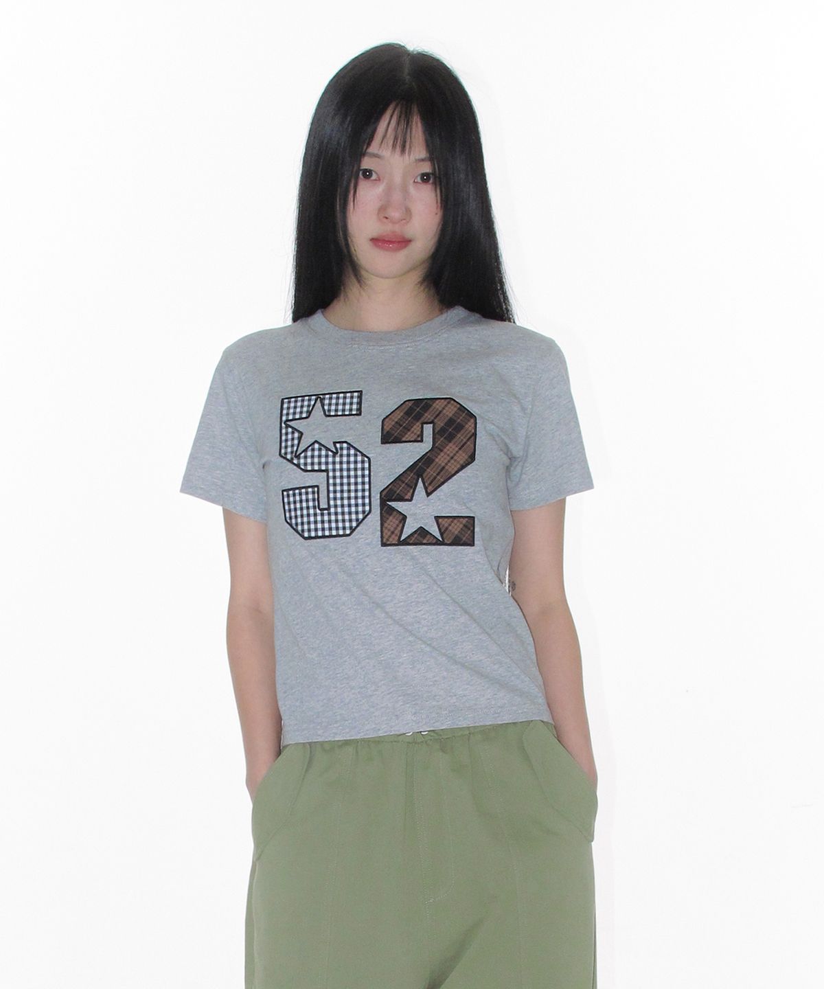 아메스 월드와이드(AMES-WORLDWIDE) 52 APPLIQUE TEE GREY
