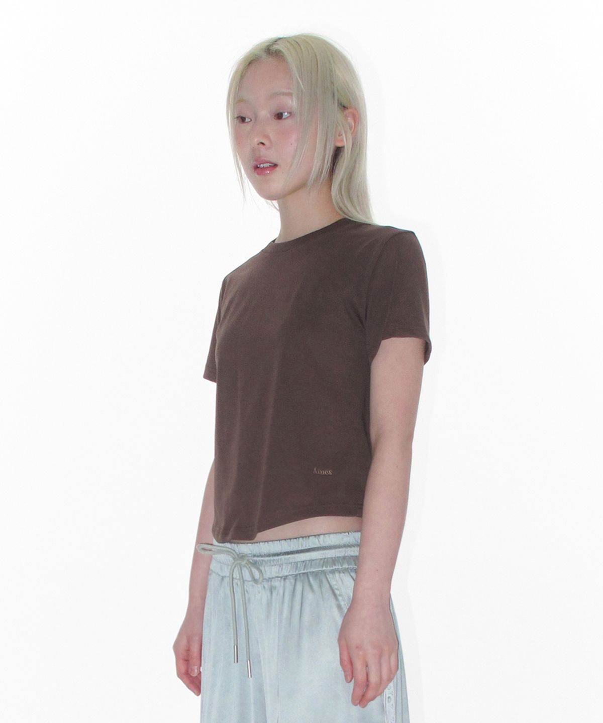 아메스 월드와이드(AMES-WORLDWIDE) [2 PACK] AMES COOL ROUND HEM CROP TEE