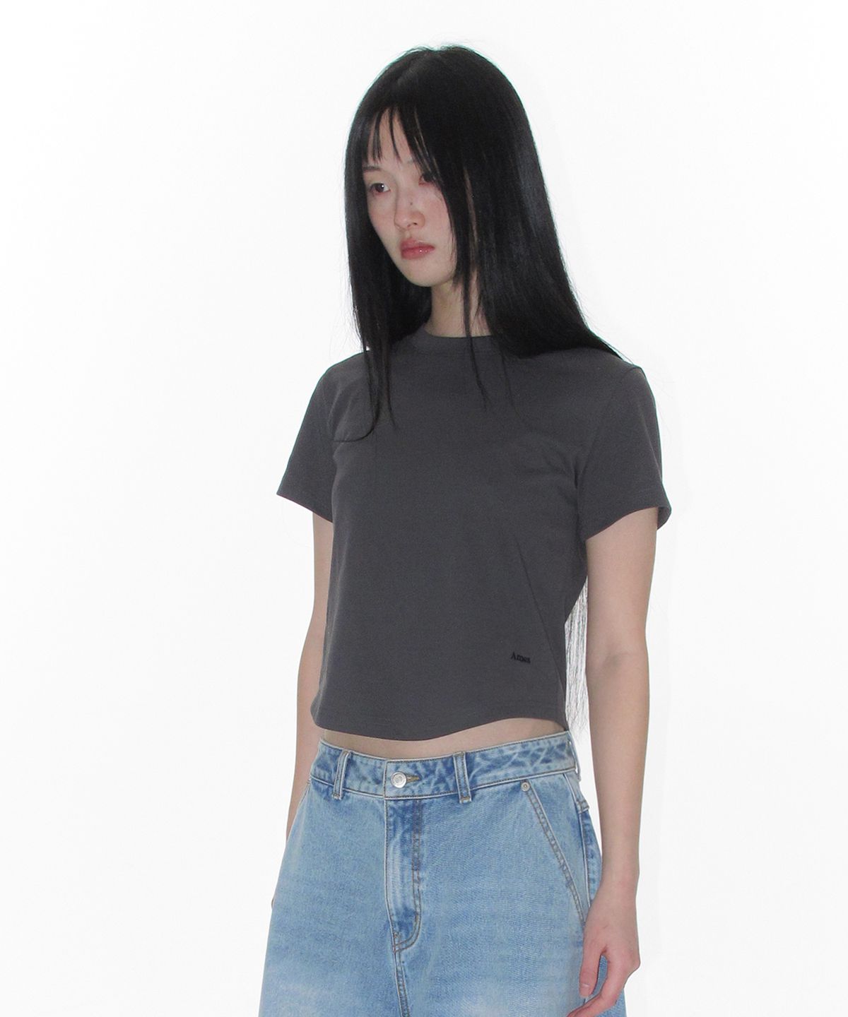 아메스 월드와이드(AMES-WORLDWIDE) [2 PACK] AMES COOL ROUND HEM CROP TEE