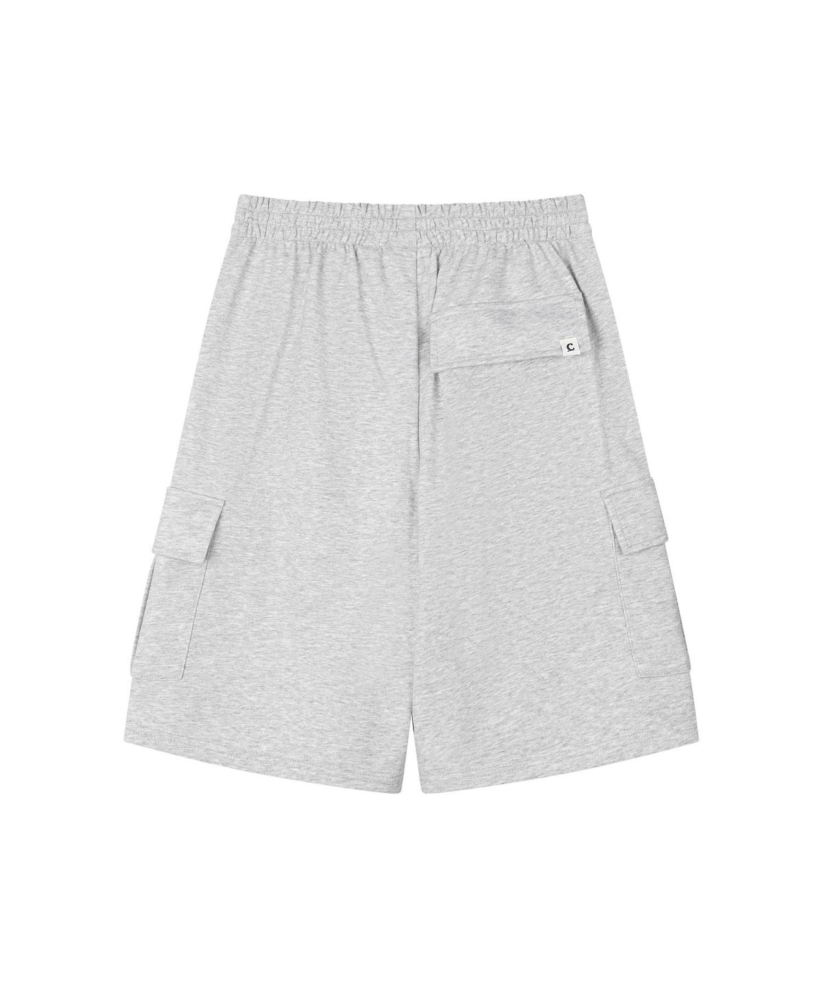 커버낫 키즈(COVERNAT KIDS) 워드마크 카고 버뮤다 스웻팬츠 멜란지 그레이 CK2602JS10MG