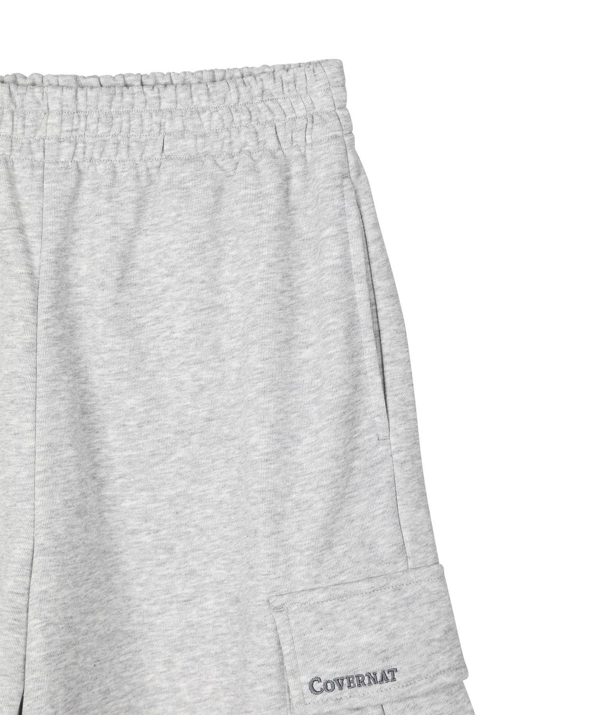 커버낫 키즈(COVERNAT KIDS) 워드마크 카고 버뮤다 스웻팬츠 멜란지 그레이 CK2602JS10MG