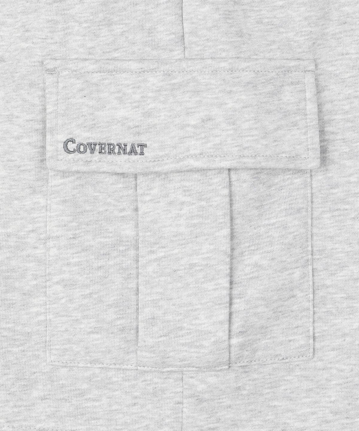 커버낫 키즈(COVERNAT KIDS) 워드마크 카고 버뮤다 스웻팬츠 멜란지 그레이 CK2602JS10MG