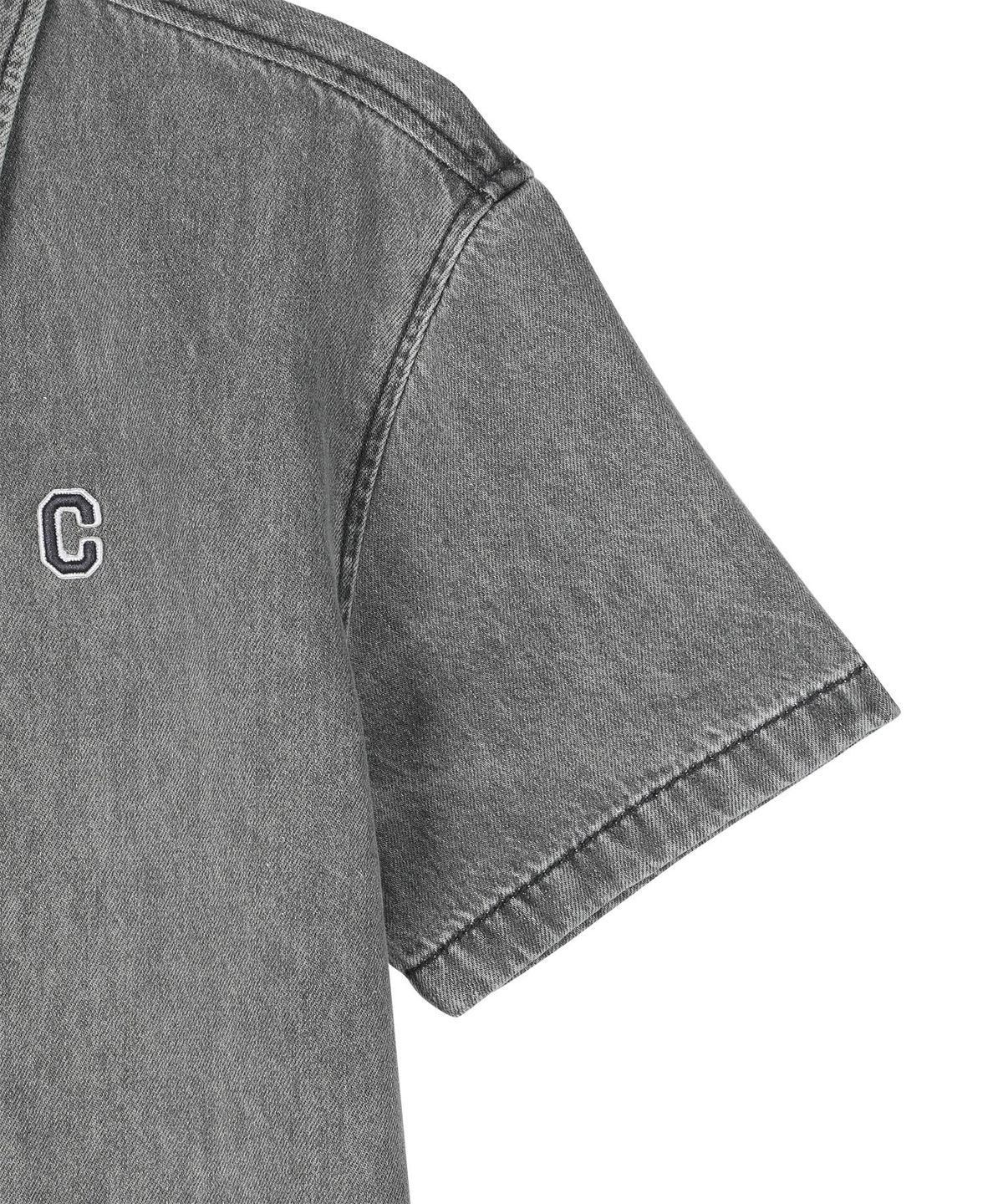 커버낫 키즈(COVERNAT KIDS) C로고 데님 반팔셔츠 그린 CK2602SS27GR