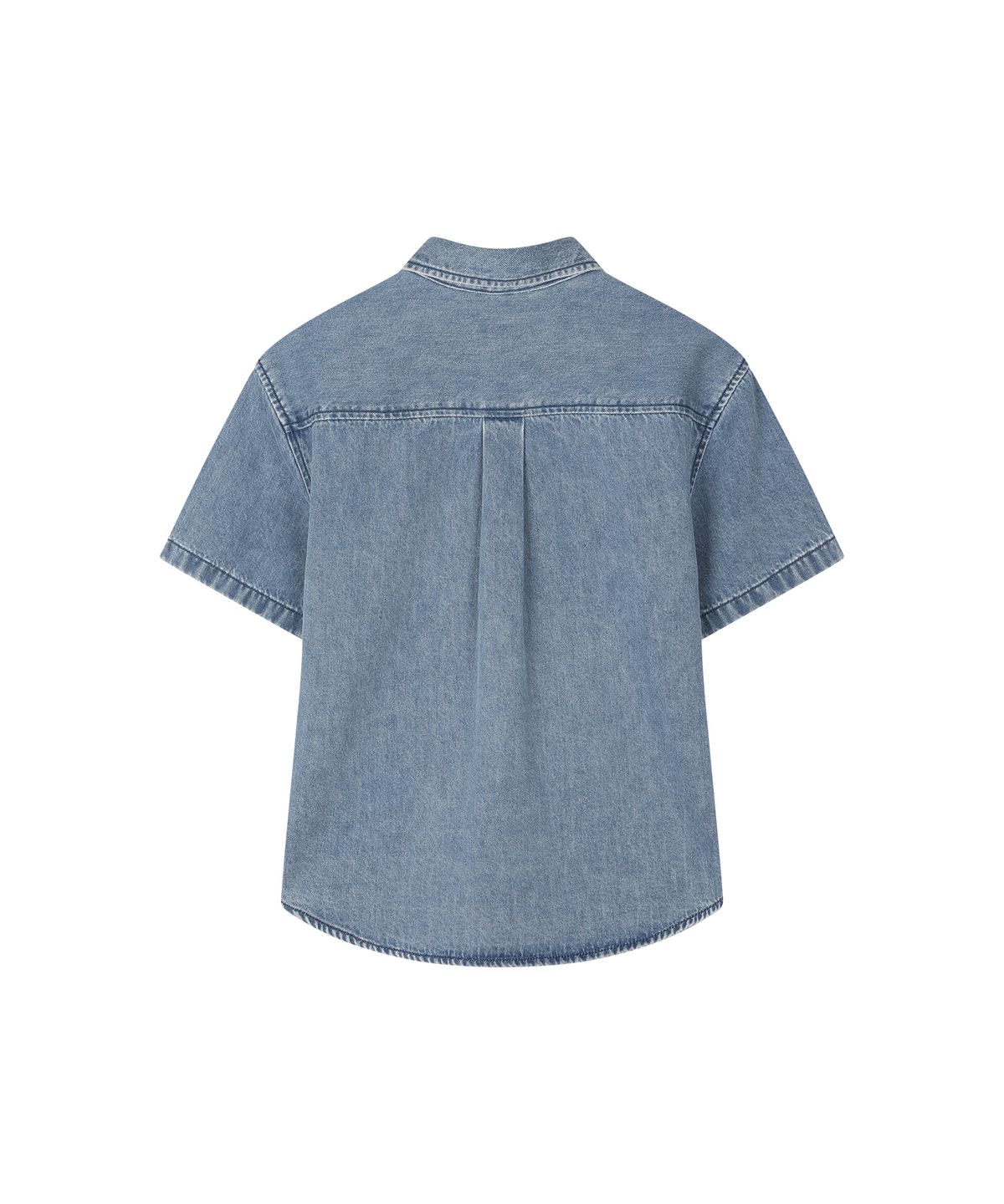 커버낫 키즈(COVERNAT KIDS) C로고 데님 반팔셔츠 블루 CK2602SS27BL