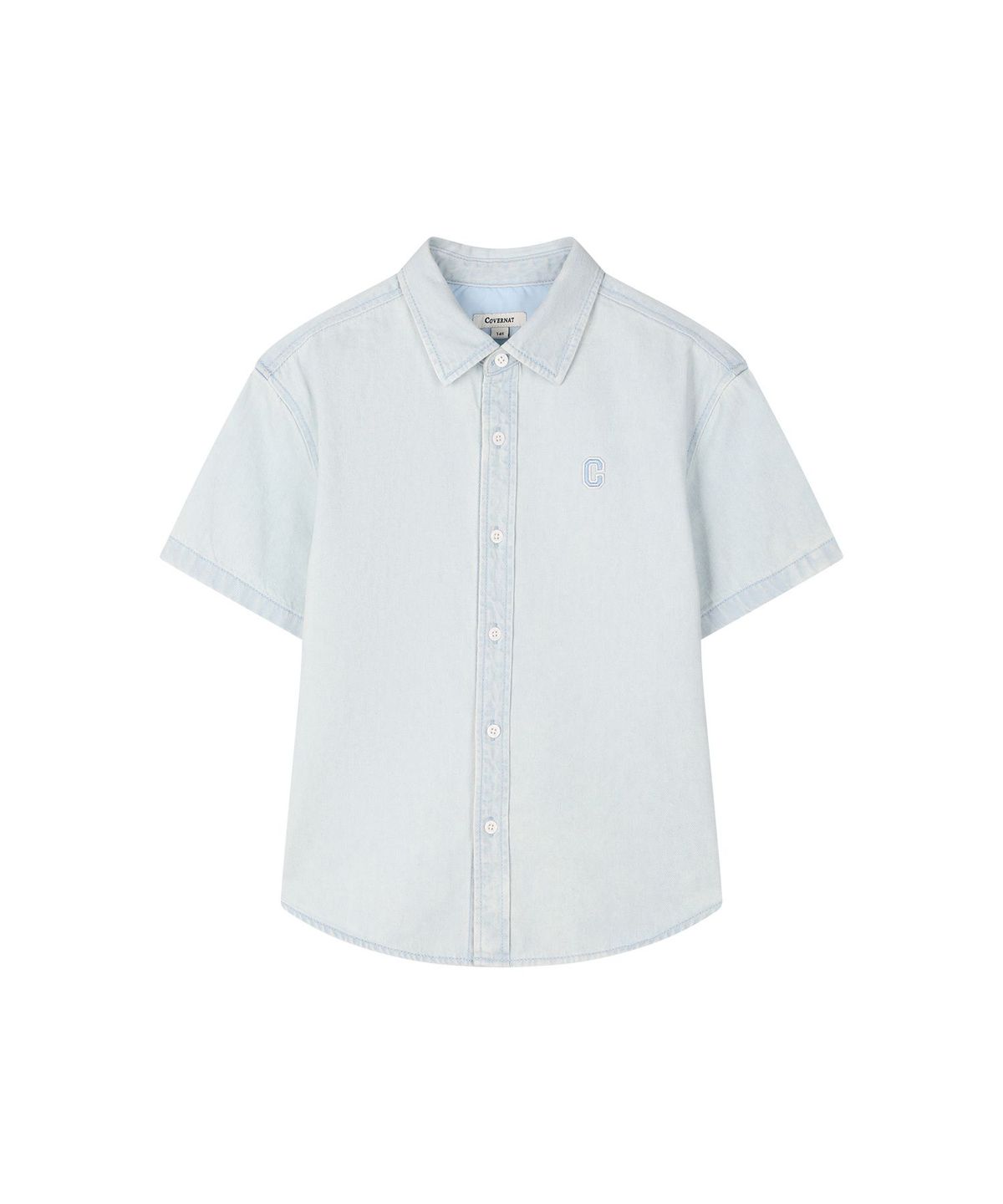 커버낫 키즈(COVERNAT KIDS) C로고 데님 반팔셔츠 라이트 블루 CK2602SS27LB