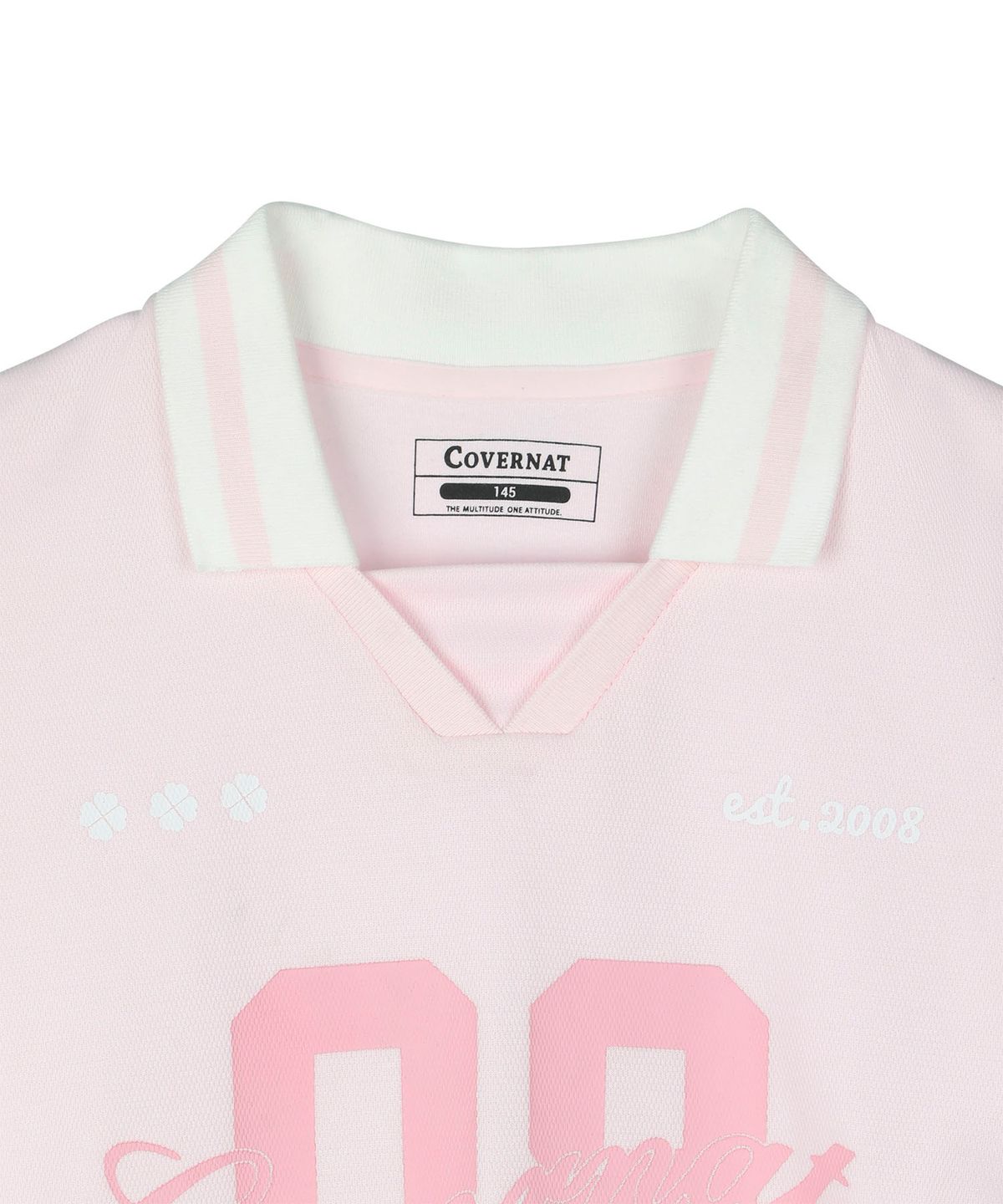 커버낫 키즈(COVERNAT KIDS) 타이포 사이드 스트링 카라티셔츠 핑크 CK2602ST78PI