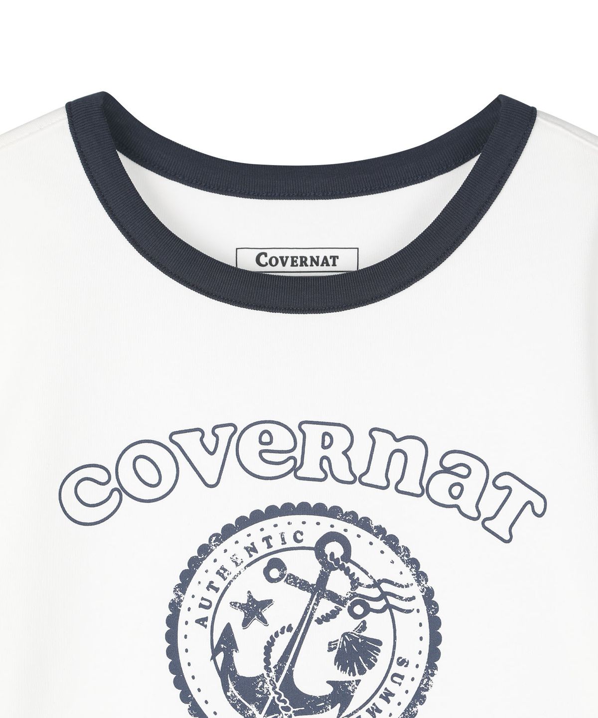 커버낫 키즈(COVERNAT KIDS) 아치 쿠퍼로고 앵커 링거티셔츠 화이트 CK2602ST69WH