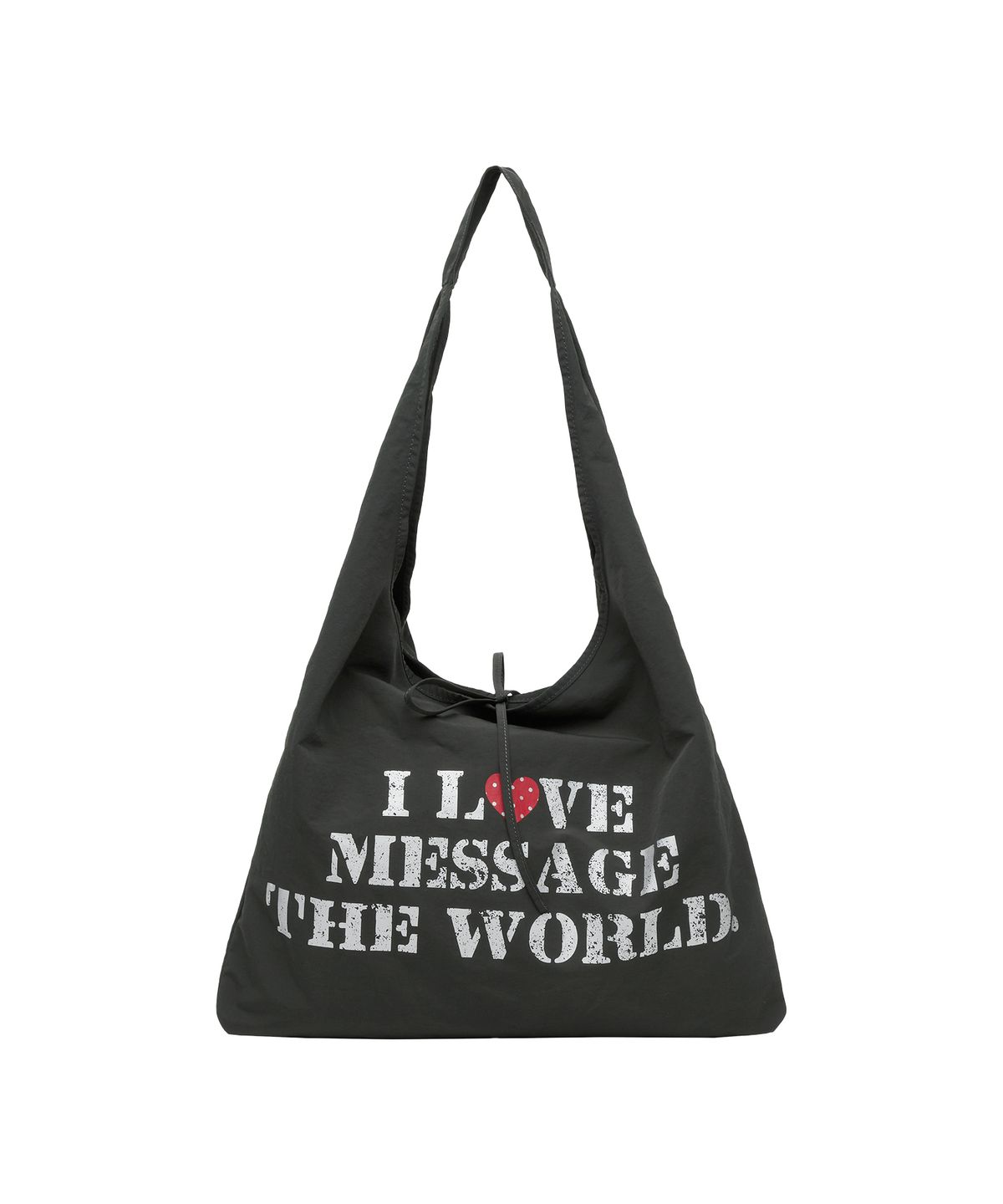 아메스 월드와이드(AMES-WORLDWIDE) LETTERING CASUAL HOBO BAG CHARCOAL