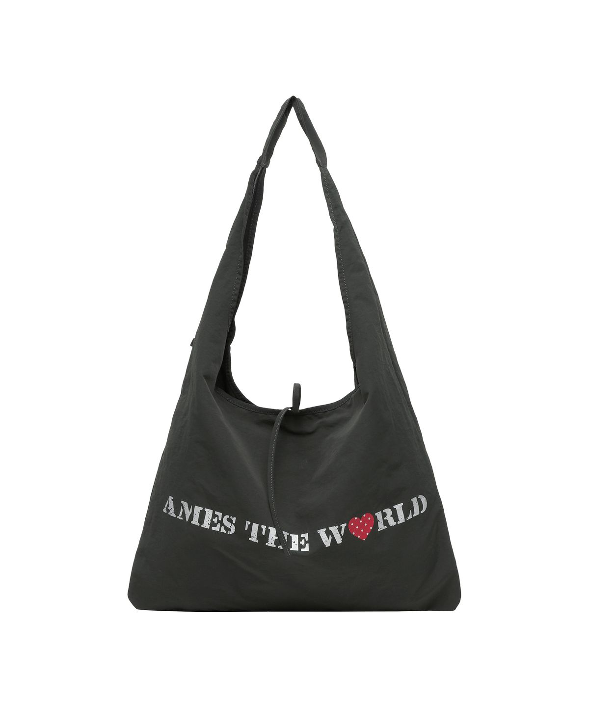 아메스 월드와이드(AMES-WORLDWIDE) LETTERING CASUAL HOBO BAG CHARCOAL