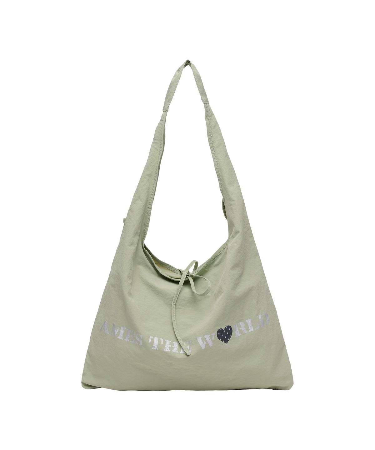 아메스 월드와이드(AMES-WORLDWIDE) LETTERING CASUAL HOBO BAG GREEN