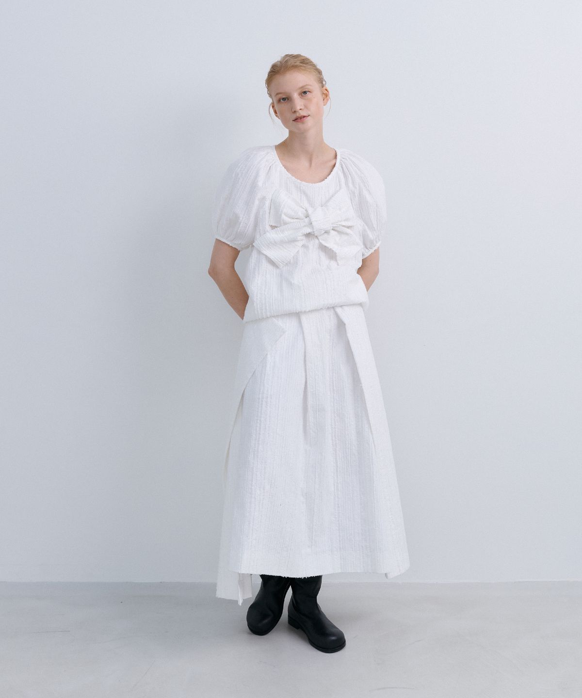 에핑글러(EPINGLER) ORIGAMI WRAP SKIRT - WHITE