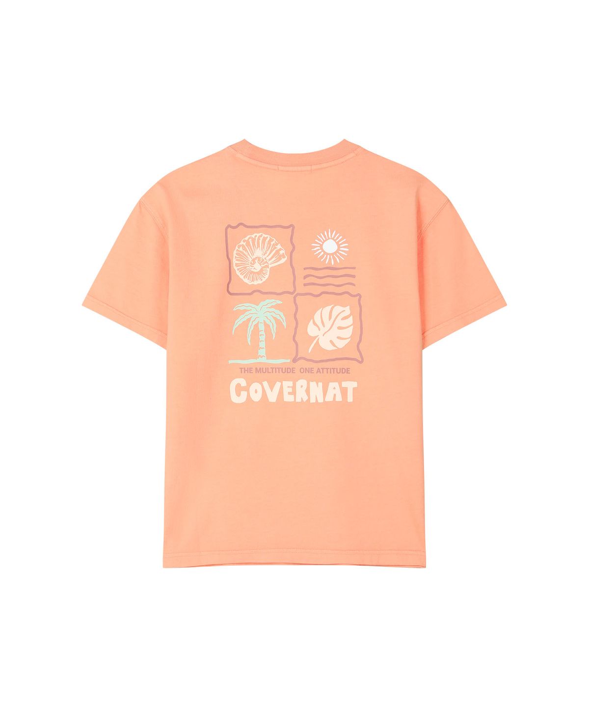 커버낫 키즈(COVERNAT KIDS) 비치 팜트리 피그먼트 티셔츠 오렌지 CK2602ST39OG