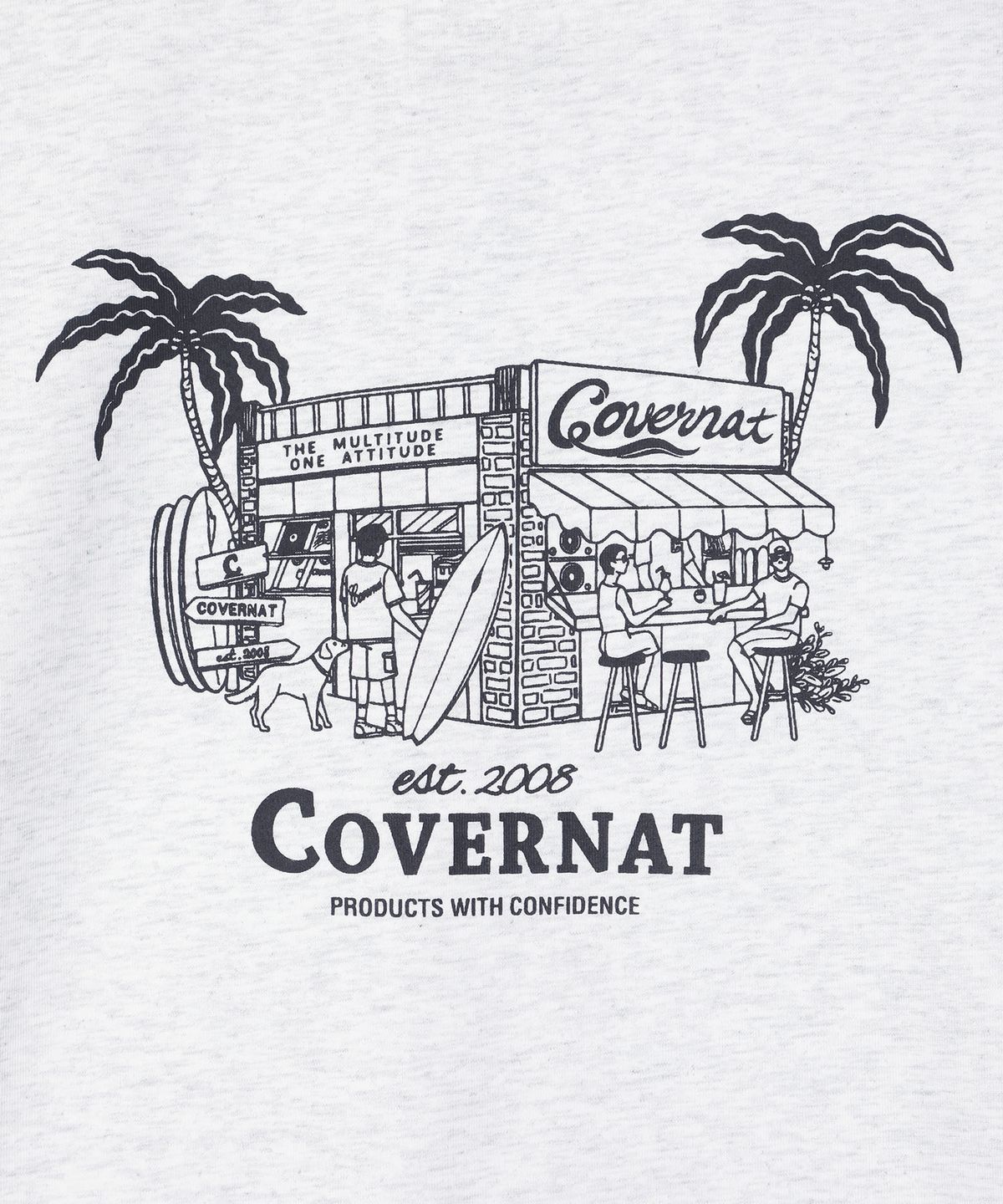 커버낫 키즈(COVERNAT KIDS) 서퍼 파라다이스 티셔츠 헤더 그레이 CK2602ST37HG