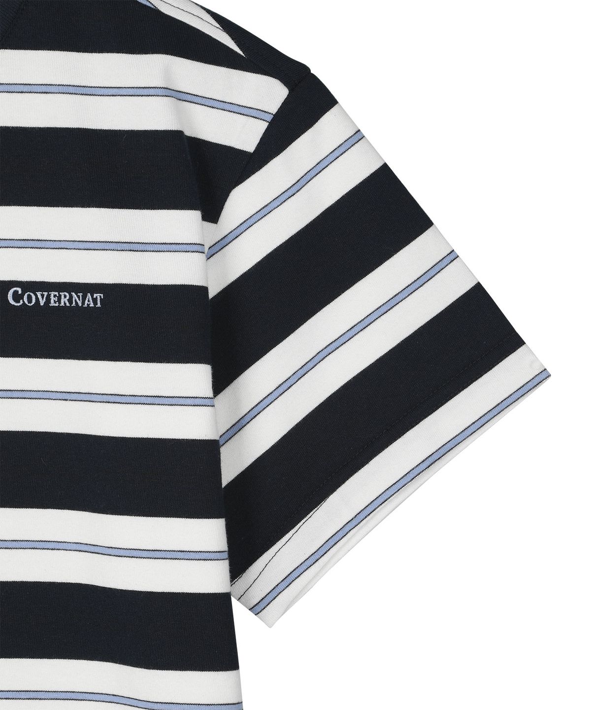 커버낫 키즈(COVERNAT KIDS) 워드마크 스트라이프 티셔츠 네이비 CK2602ST32NA