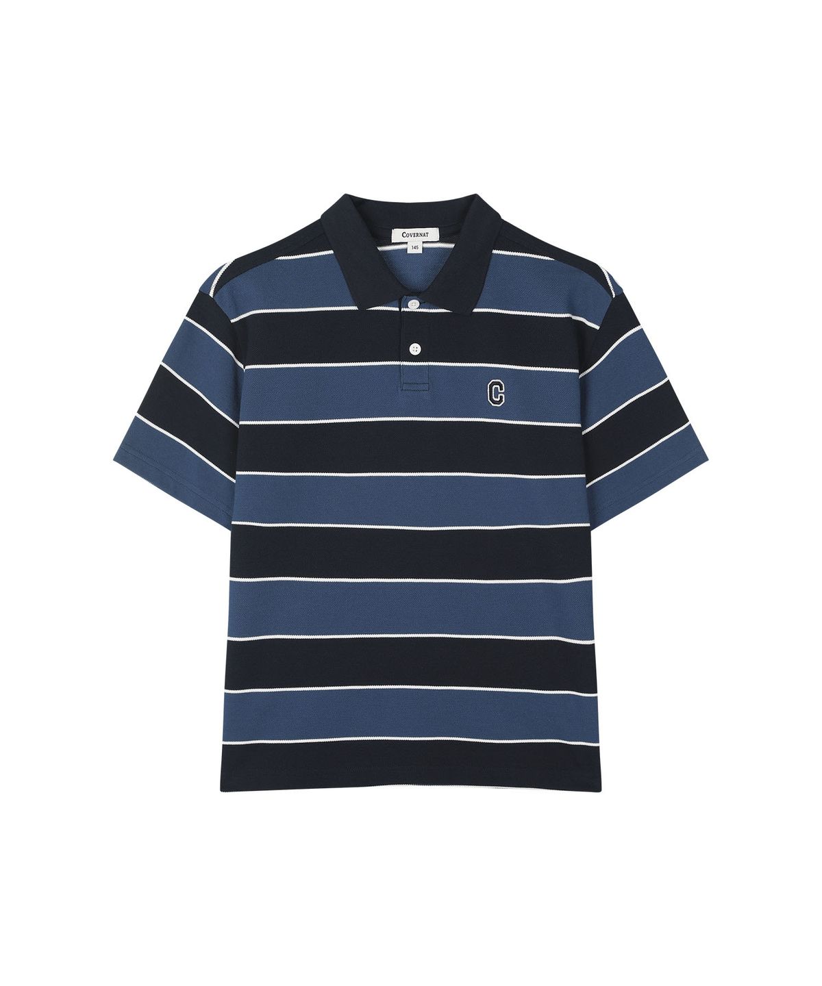 커버낫 키즈(COVERNAT KIDS) C로고 스트라이프 카라티셔츠 네이비 CK2602ST30NA