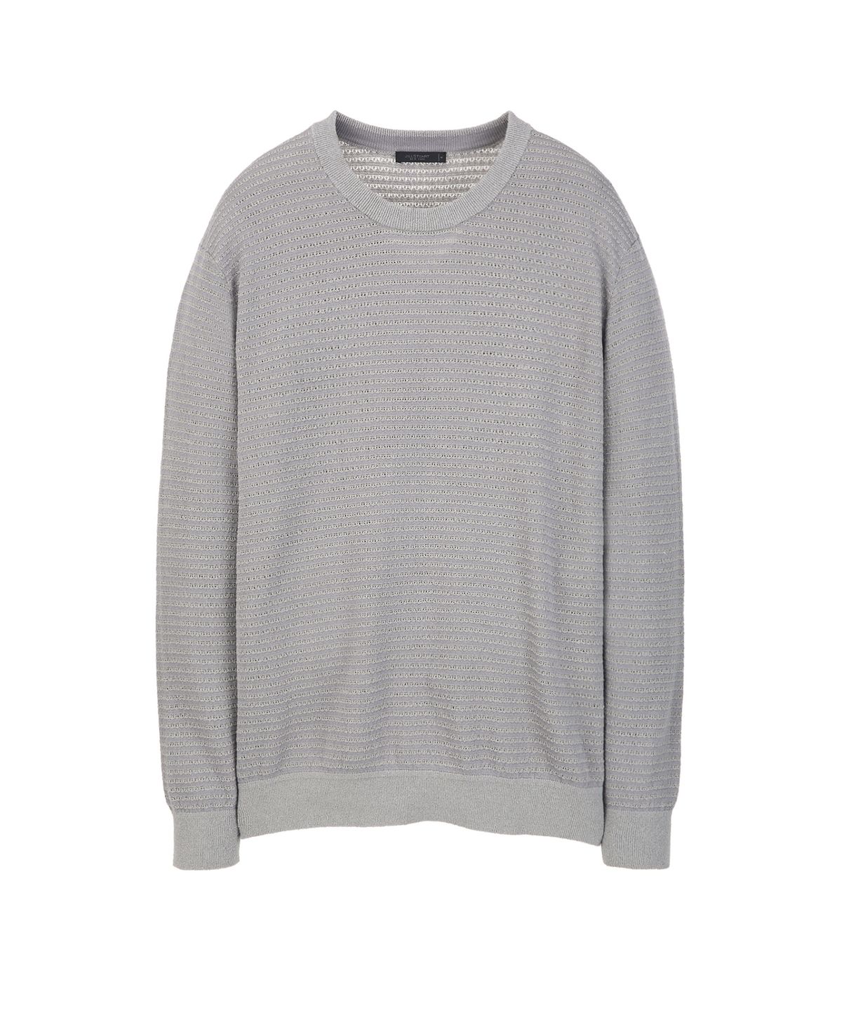 질스튜어트뉴욕 맨(JILLSTUART NEWYORK MEN) 린넨 블렌드 스트라이프 크루넥 니트 - 그레이 (JNSW6B409G2)
