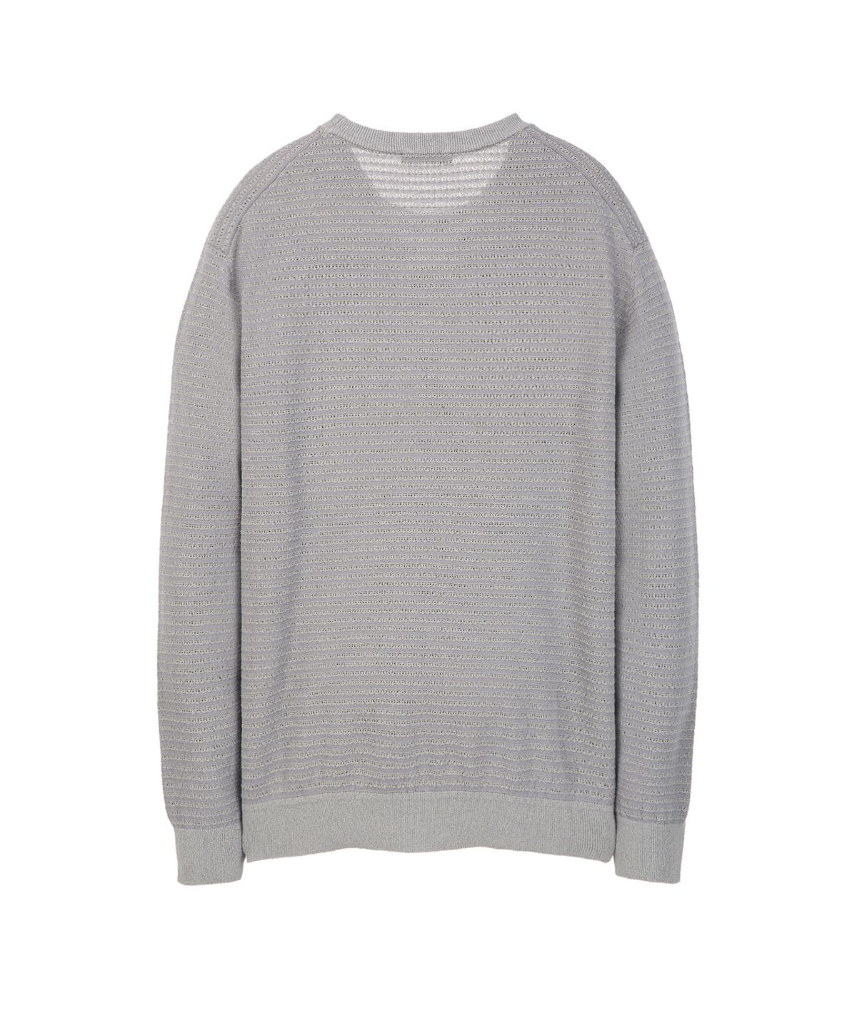 질스튜어트뉴욕 맨(JILLSTUART NEWYORK MEN) 린넨 블렌드 스트라이프 크루넥 니트 - 그레이 (JNSW6B409G2)