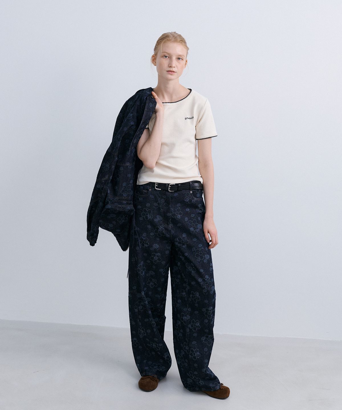 에핑글러(EPINGLER) FLOWER DENIM - NAVY