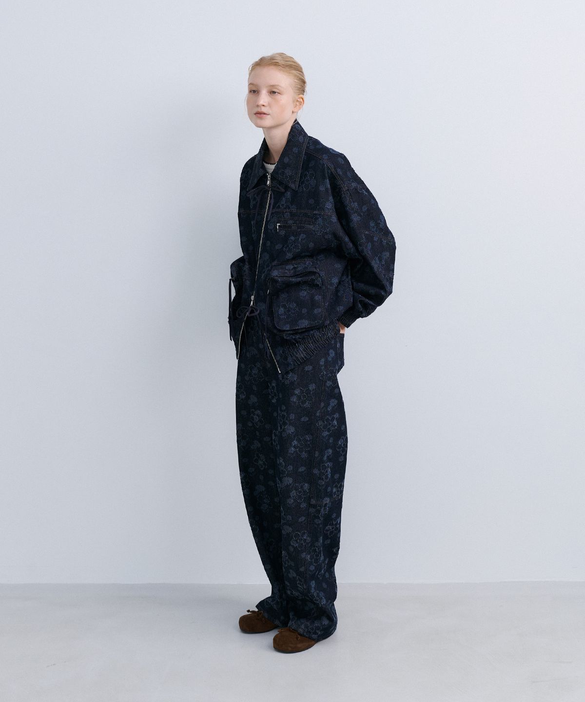 에핑글러(EPINGLER) FLOWER DENIM - NAVY
