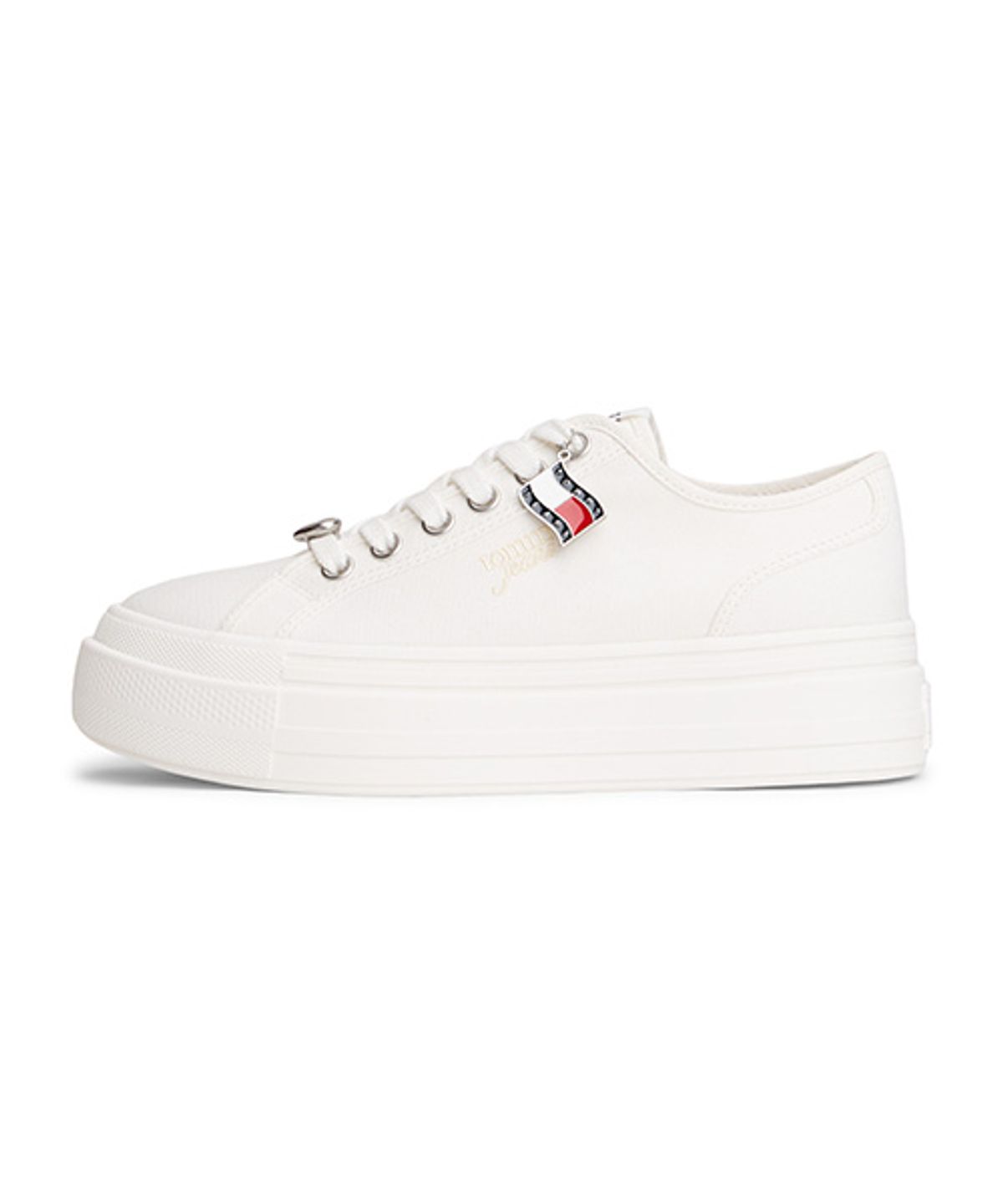 타미힐피거(TOMMY HILFIGER) 도메니카 플랫폼 캔버스 참 스니커즈-화이트(T52G1ARS320JT1YBL)