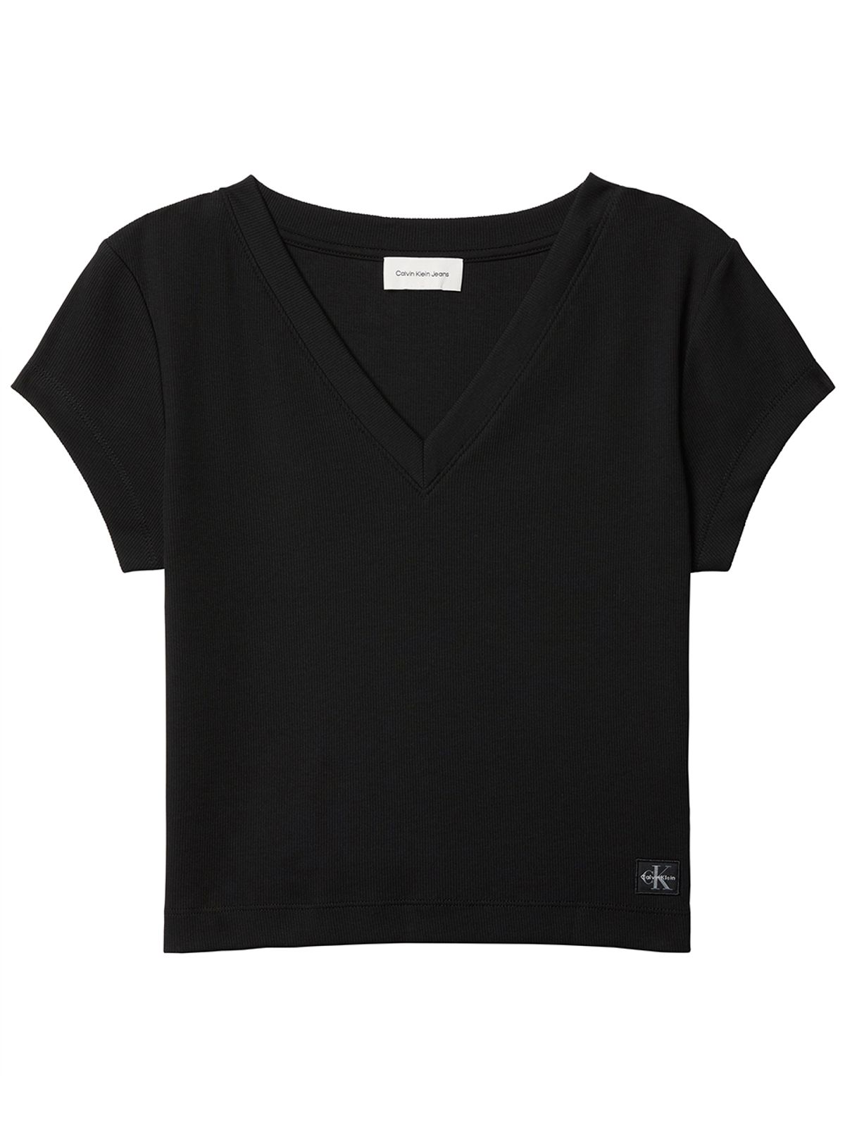 캘빈클라인 진(CALVIN KLEIN JEANS) 여성 우븐라벨 베이비립 브이넥 티 47C910G UB1