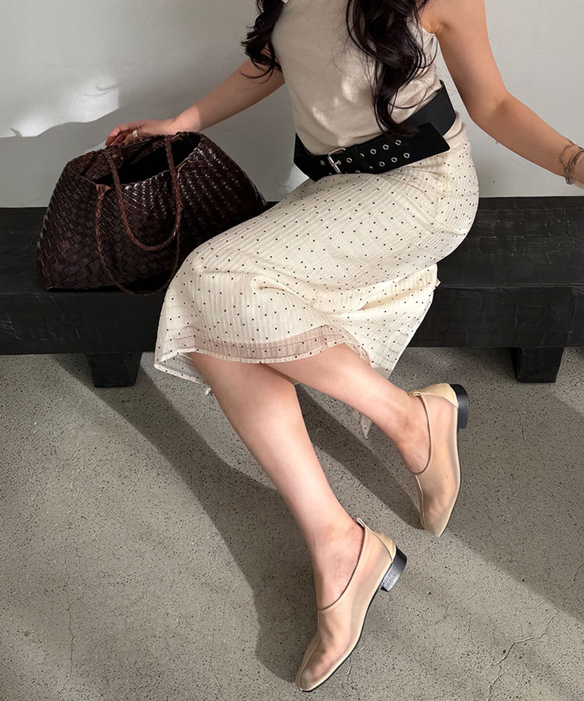 셀렙샵에디션(CELEBSHOP EDITION) 26SS 도트 레이어드 스커트
