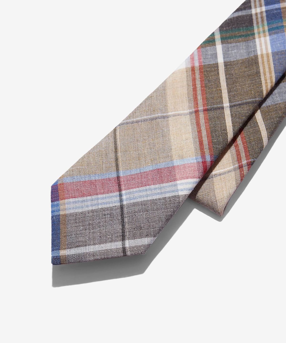 노아(NOAH) (U) 린넨 플레이드 넥타이 브라운 플레이드 LINEN PLAID NECKTIE BROWN PLAID