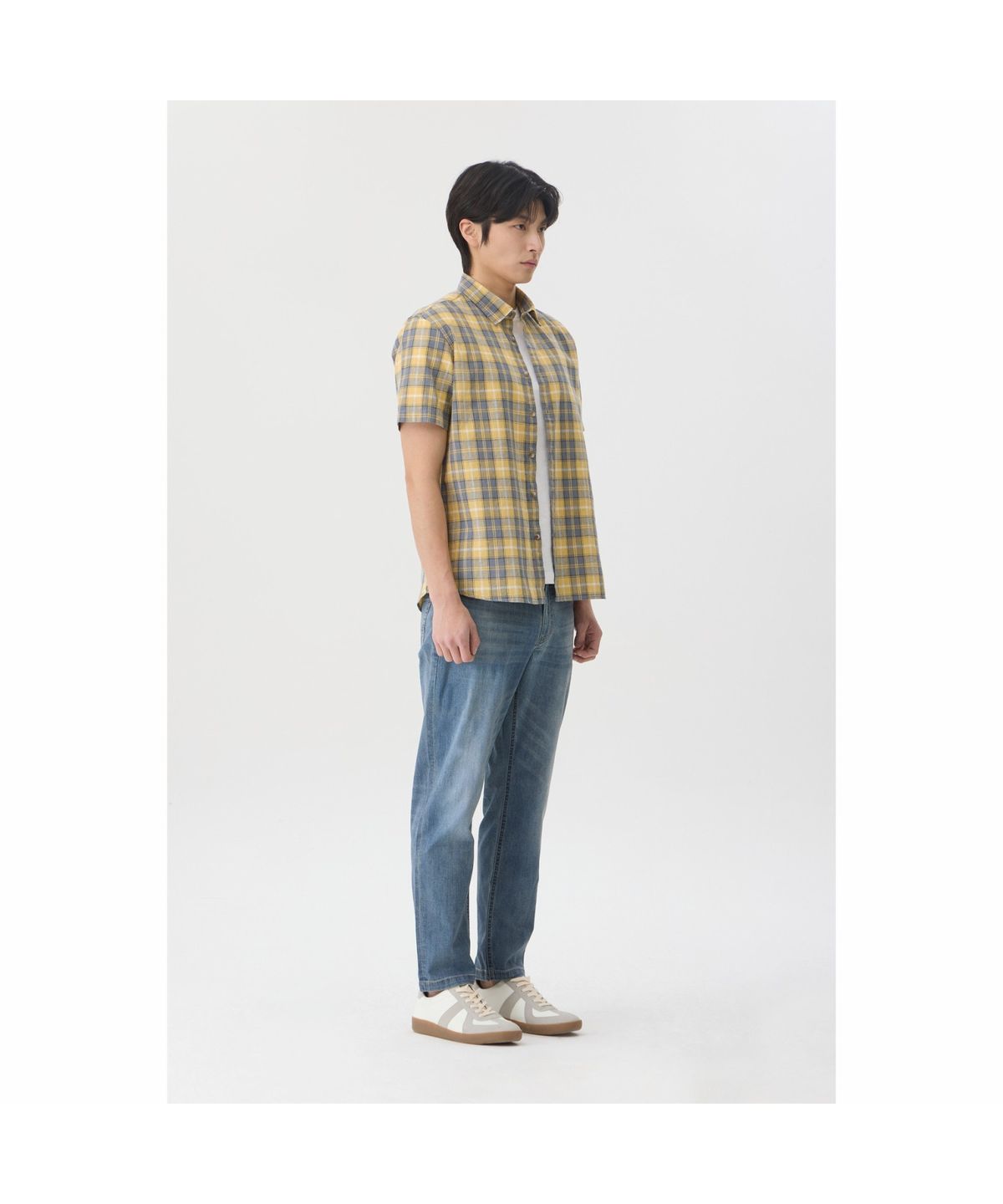 브렌우드(BRENTWOOD) 린넨코튼 멀티 체크 캐주얼셔츠 BRSAM26553YEX