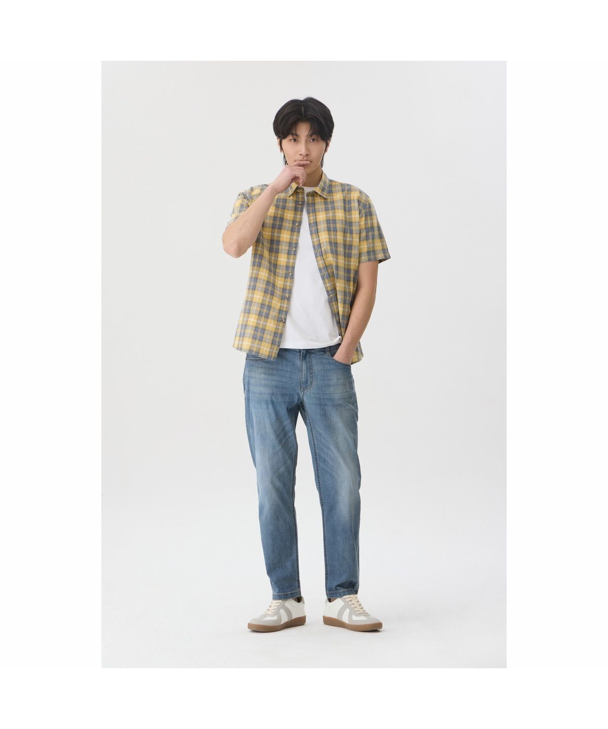브렌우드(BRENTWOOD) 린넨코튼 멀티 체크 캐주얼셔츠 BRSAM26553YEX
