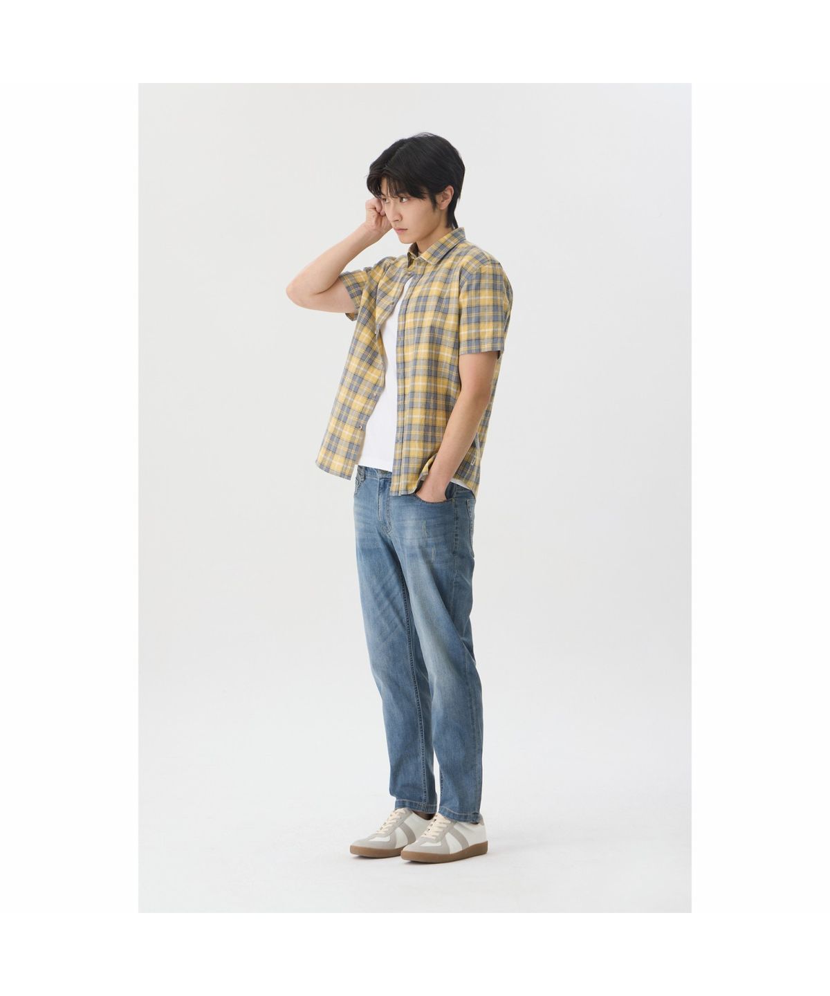 브렌우드(BRENTWOOD) 린넨코튼 멀티 체크 캐주얼셔츠 BRSAM26553YEX