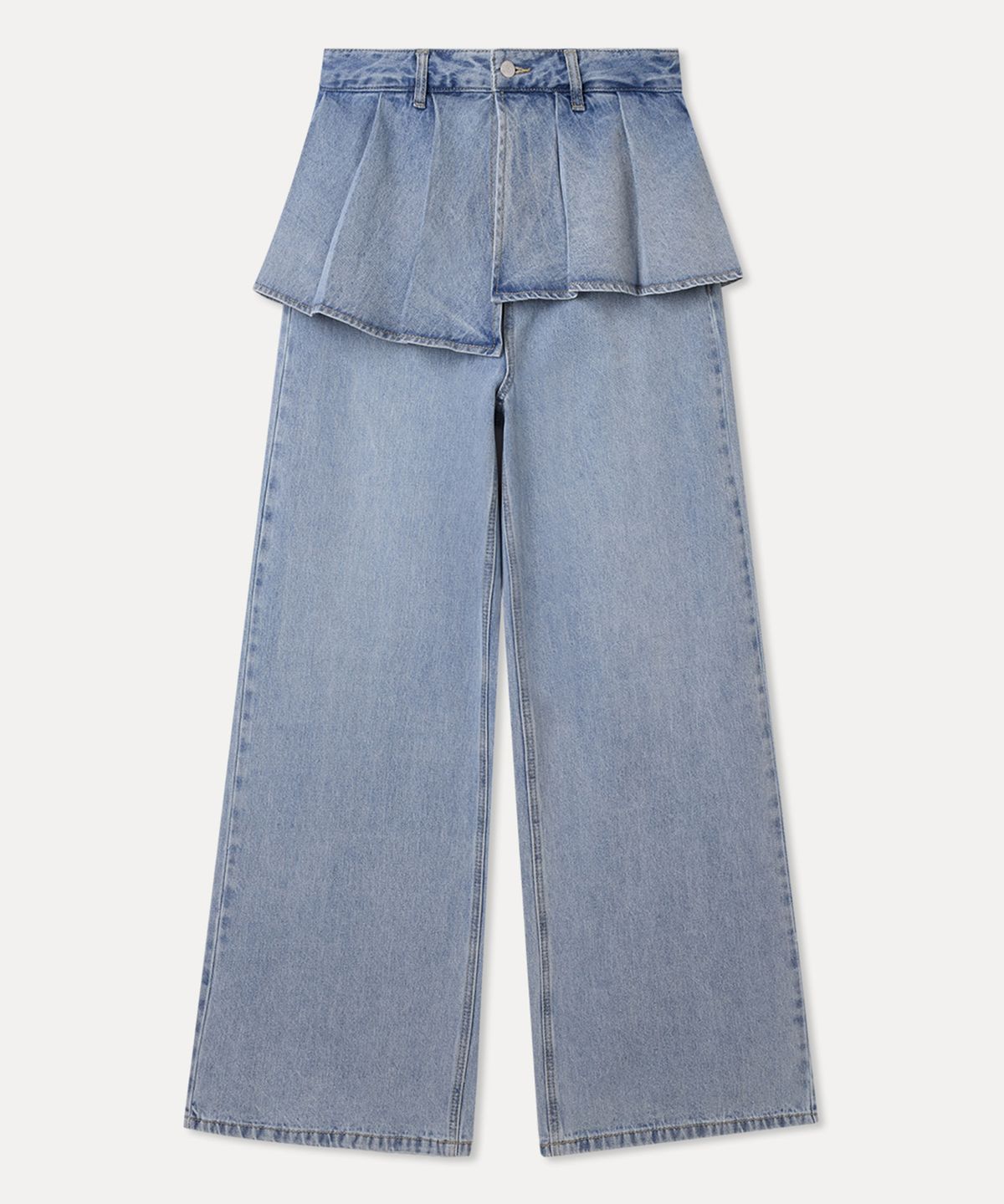 미쏘(MIXXO) 레이어드 스커트 데님 팬츠_MIWTJG413J