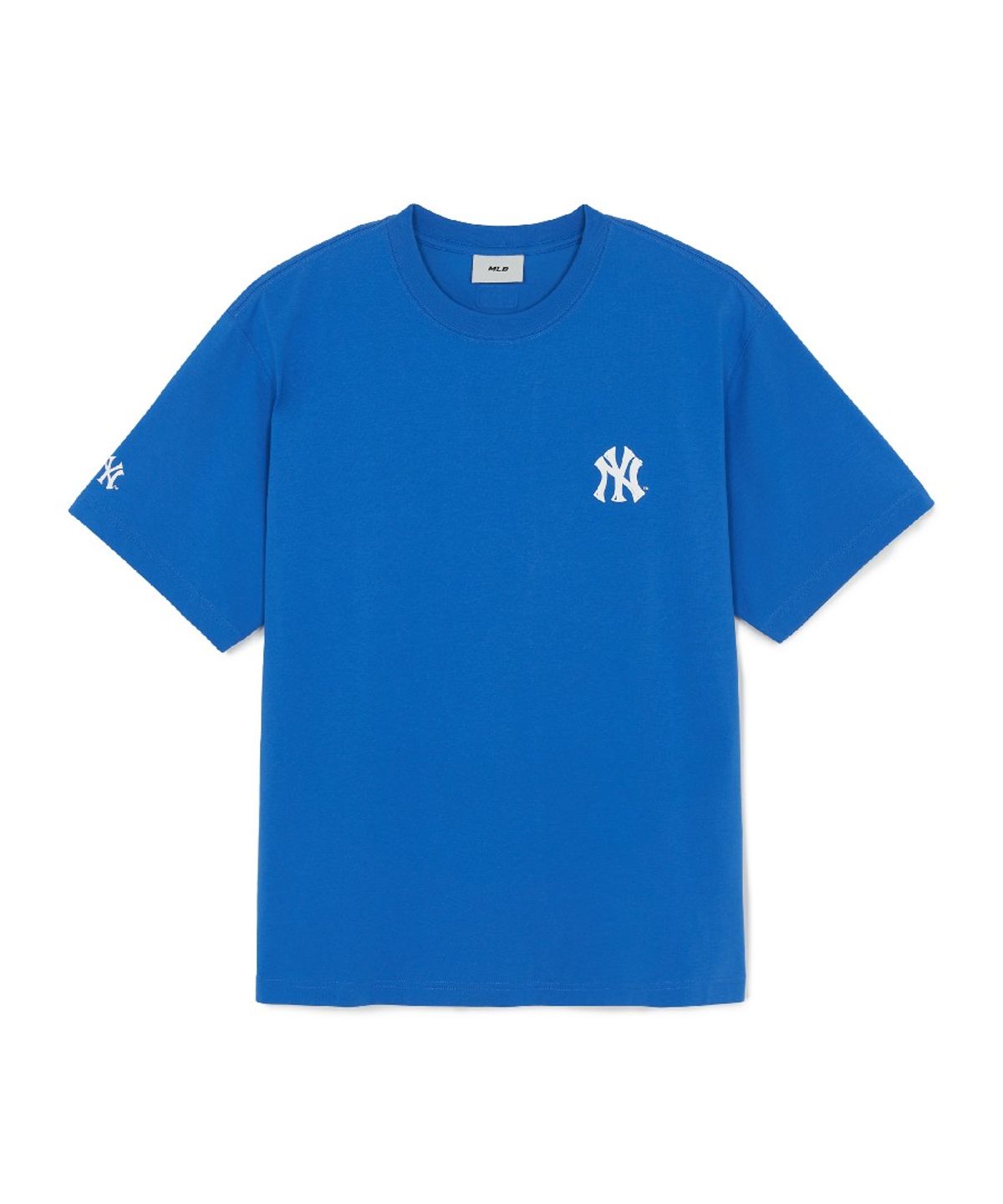 엠엘비(MLB) 베이직 스트릿 등판레터 오버핏 반팔 티셔츠 NY (Neon Blue)