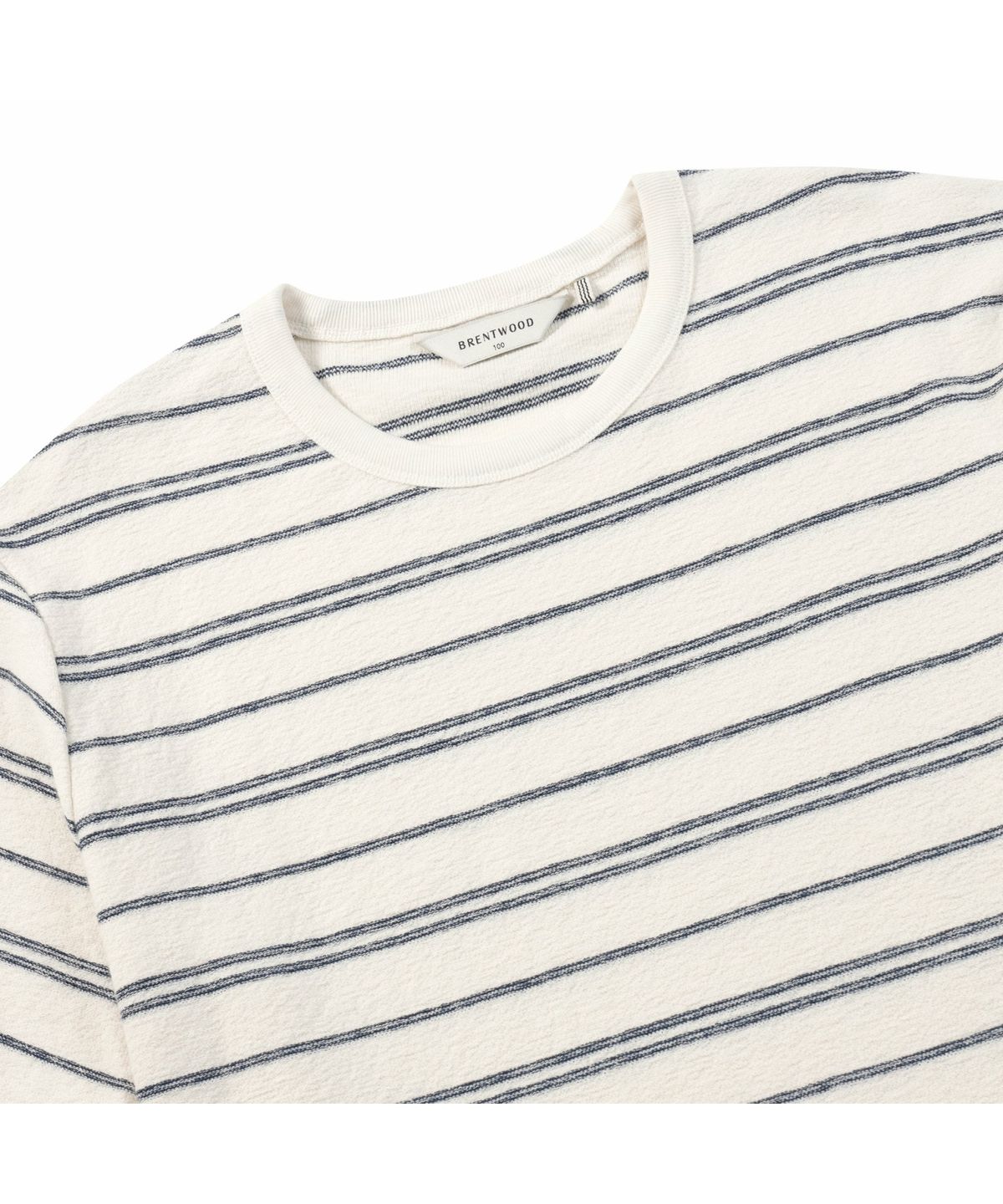 브렌우드(BRENTWOOD) 모던 스트라이프 라운드넥 티셔츠 BRTAM26551IVX