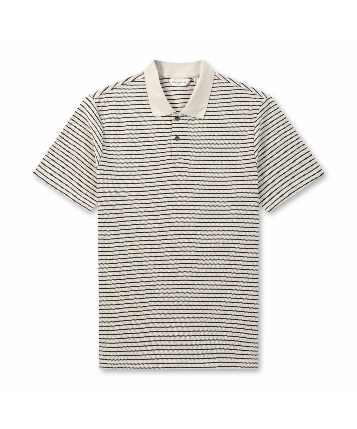 브렌우드(BRENTWOOD) 와플 조직 스트라이프 폴로넥 티셔츠 BRTAM26521BEX