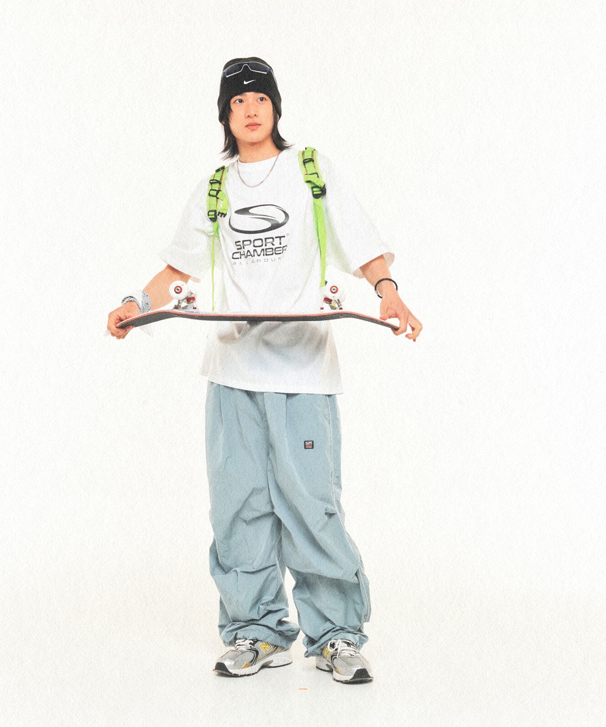 스포츠챔버(SPORT CHAMBER) SC 크런치 파라슈트 팬츠(애쉬 블루)