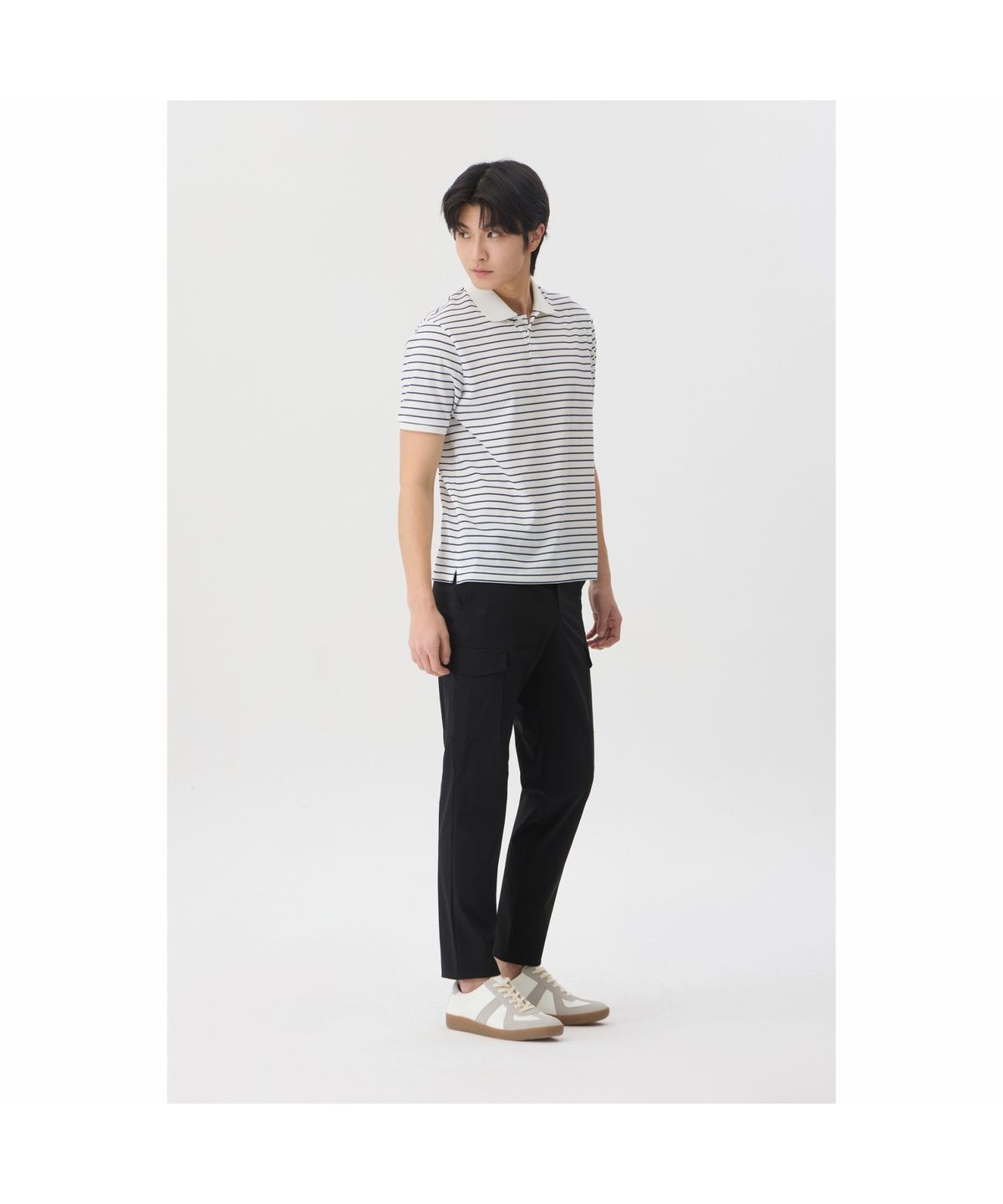 브렌우드(BRENTWOOD) [라이프퍼포먼스] 스트라이프 폴로넥 티셔츠 BRTAM26002WHX